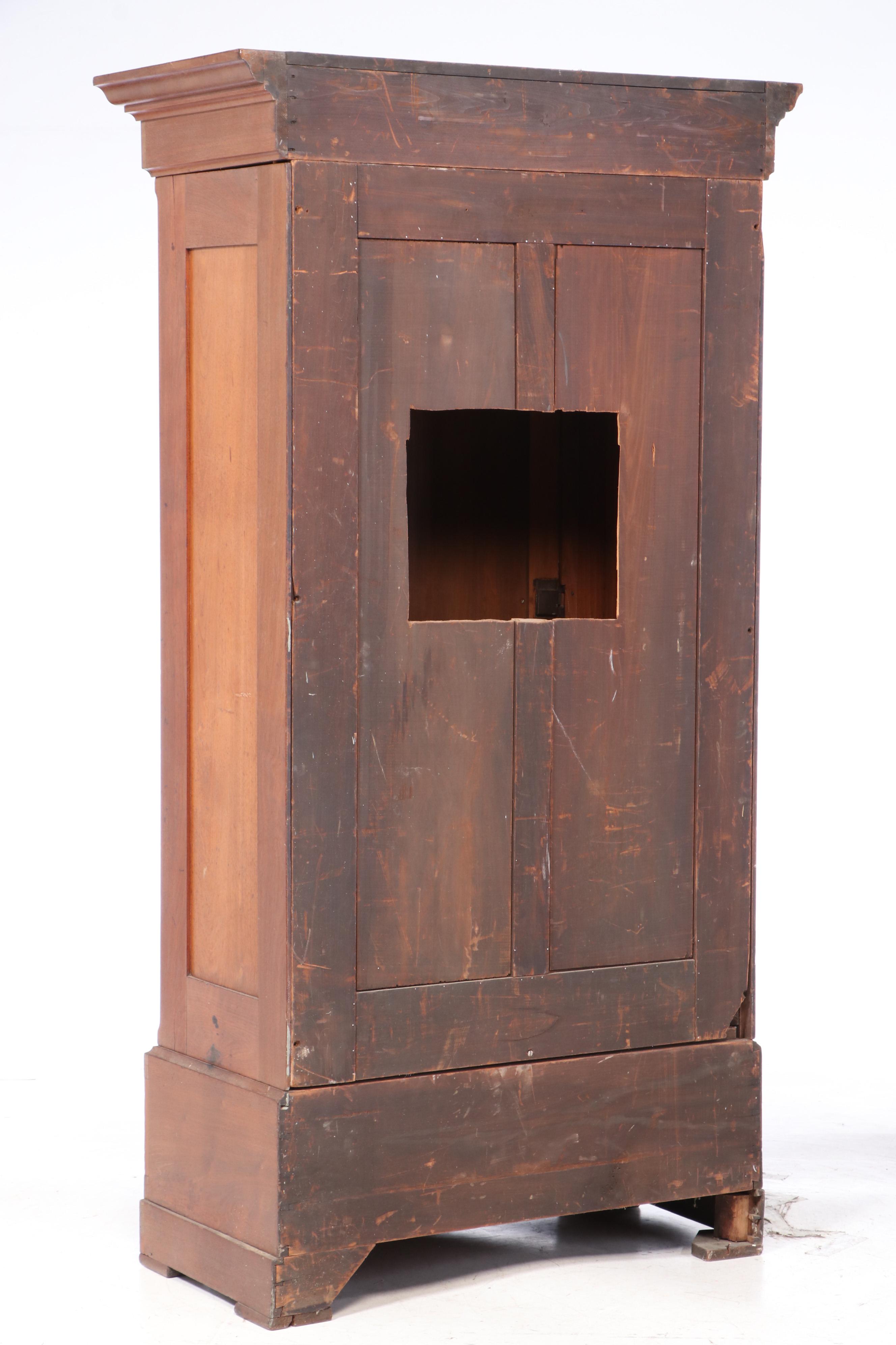 Victorian Walnut and Burl Walnut Wardrobe, Late 19th Century