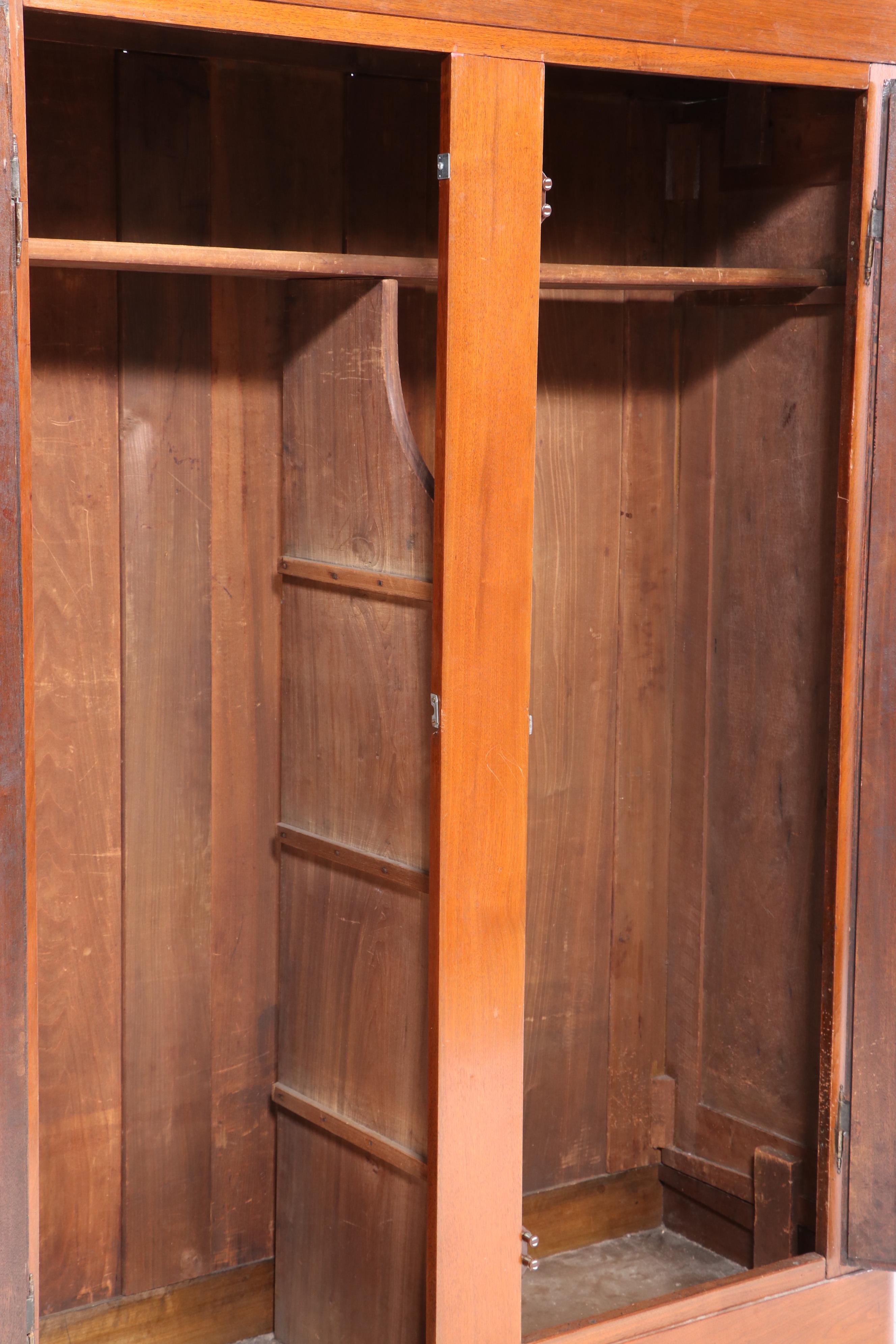 Victorian Walnut and Burl Walnut Wardrobe, Late 19th Century