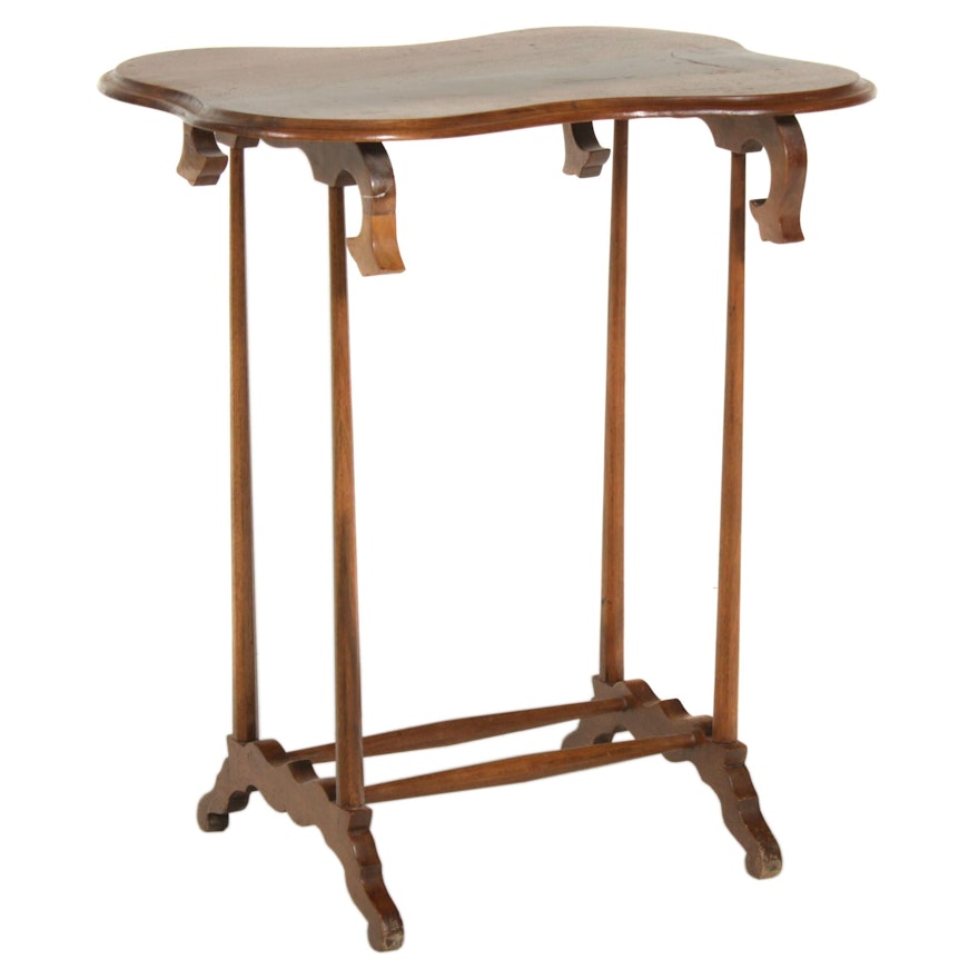 Bench-Made Walnut Plant Stand, Late 20th Century