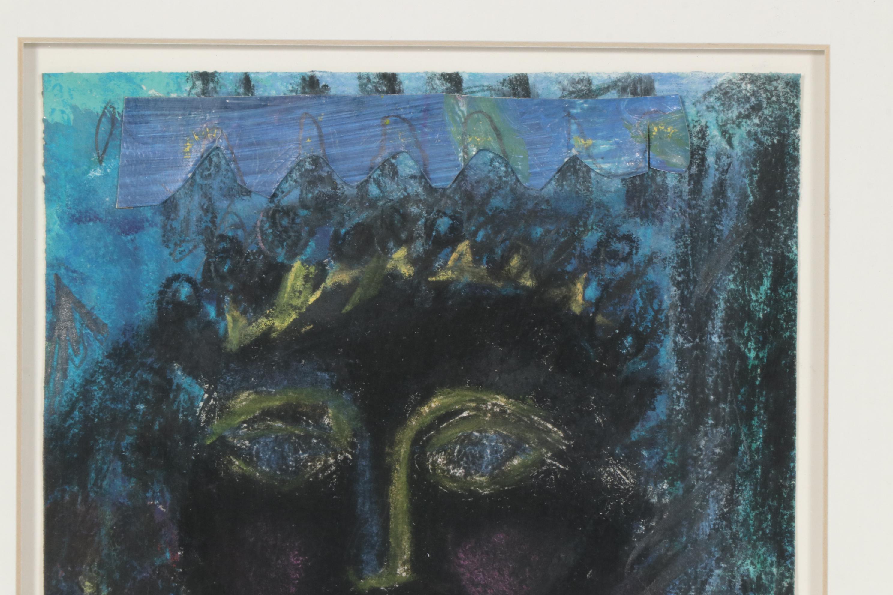 Marti Steffy Mixed Media Drawing of Abstract Portrait