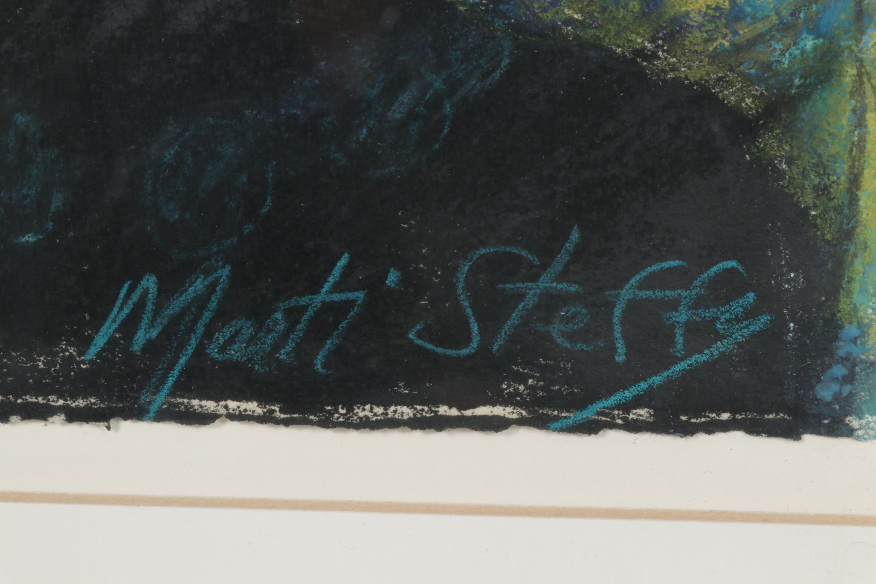 Marti Steffy Mixed Media Drawing of Abstract Portrait