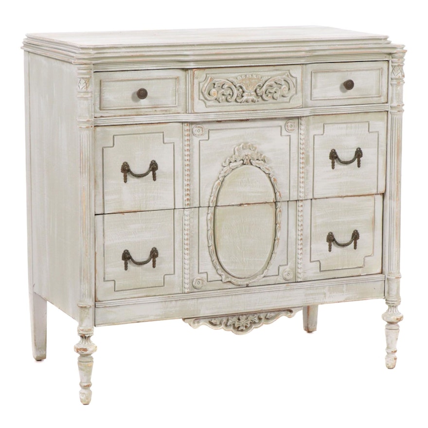 Louis XVI Style Grey-Painted Commode, Mid-20th Century