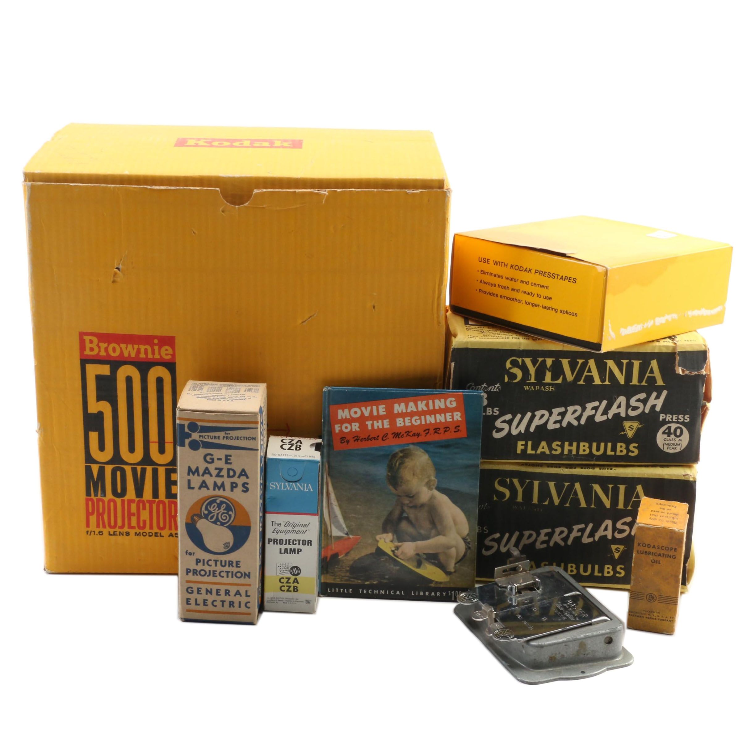 Kodak Brownie 500 Movie Projector and Accessories, Mid-20th Century
