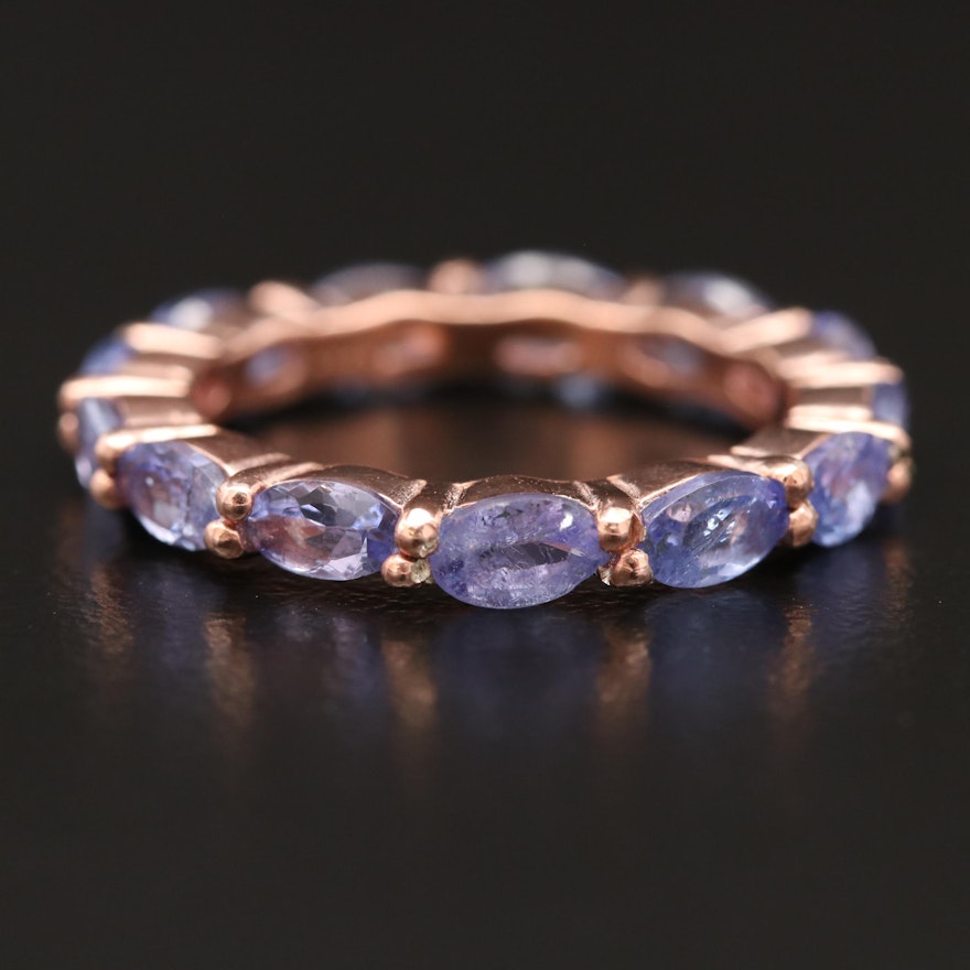 Sterling Silver Tanzanite Eternity Ring