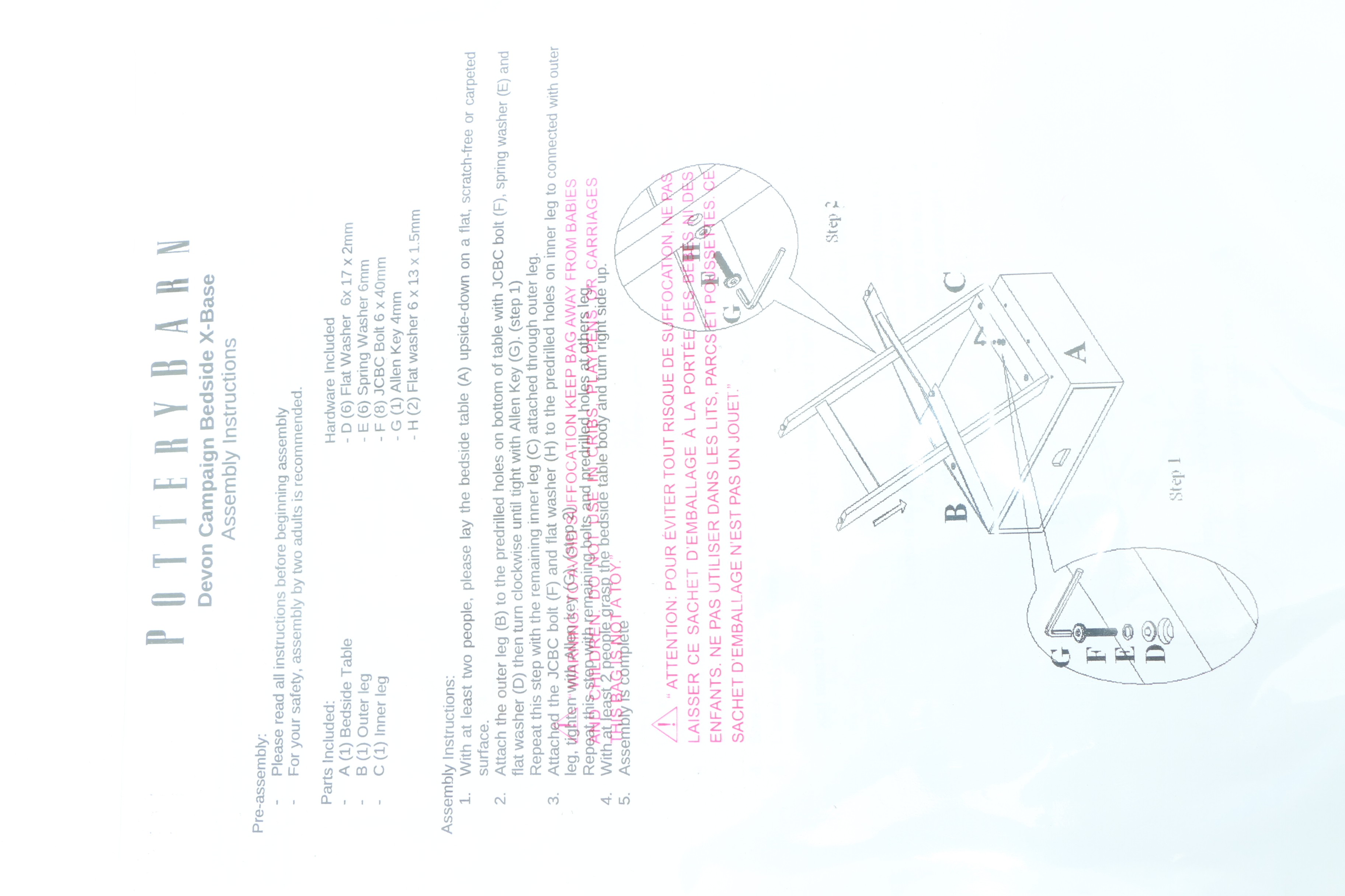 Pottery Barn "Devon" Campaign Style Wood Dresser and Nightstand