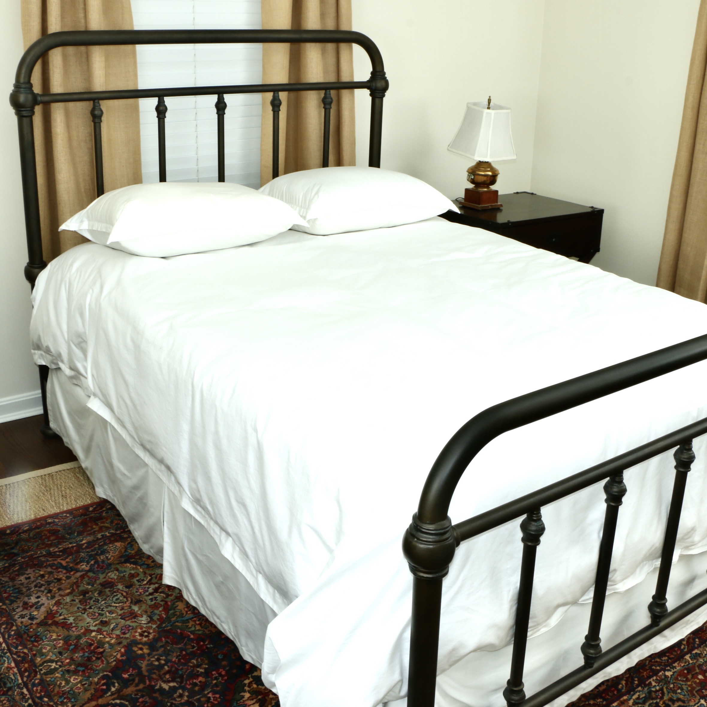 Pottery Barn "Coleman" Queen Size Metal Bed Frame with Patinated Bronze Finish