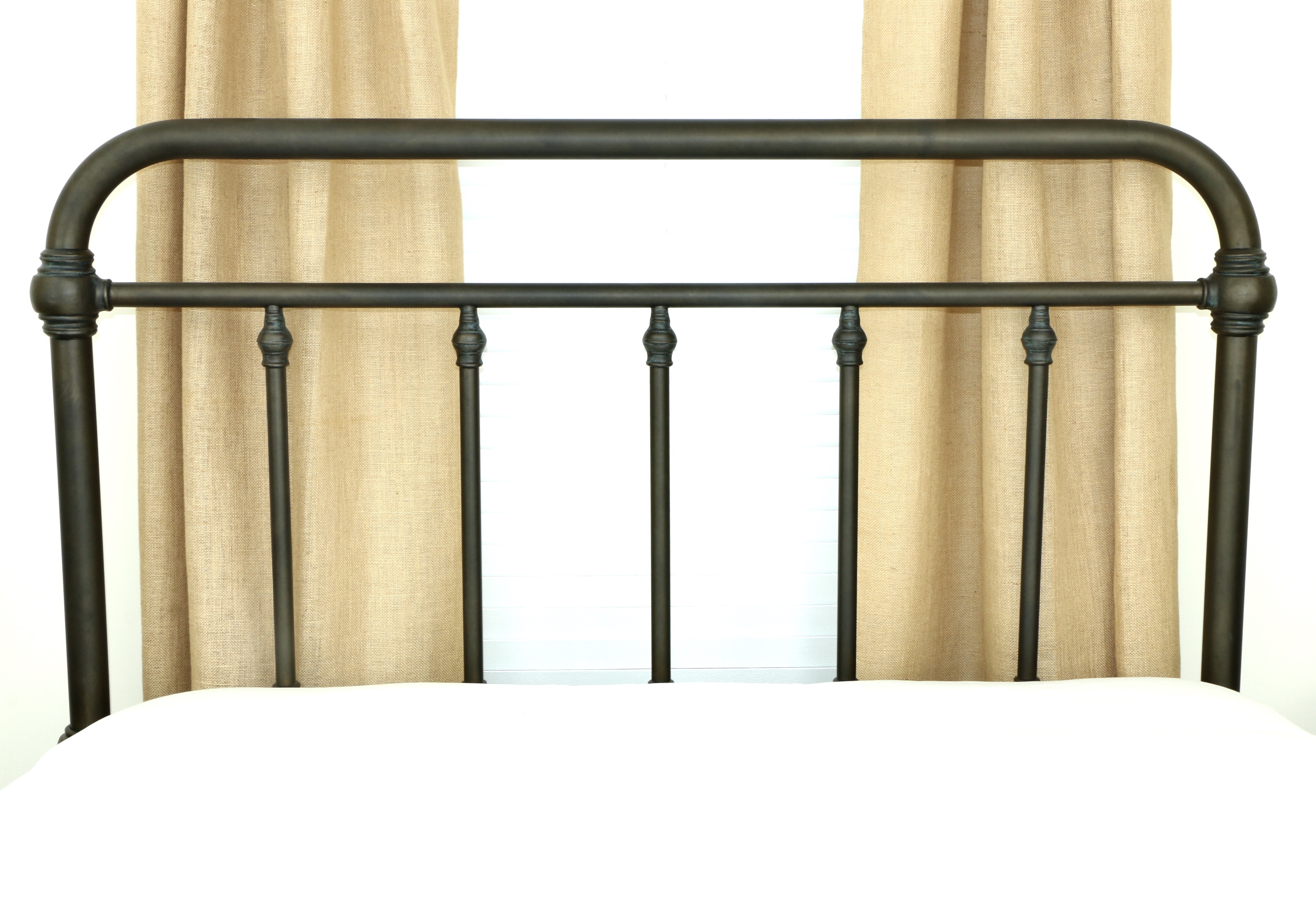 Pottery Barn "Coleman" Queen Size Metal Bed Frame with Patinated Bronze Finish