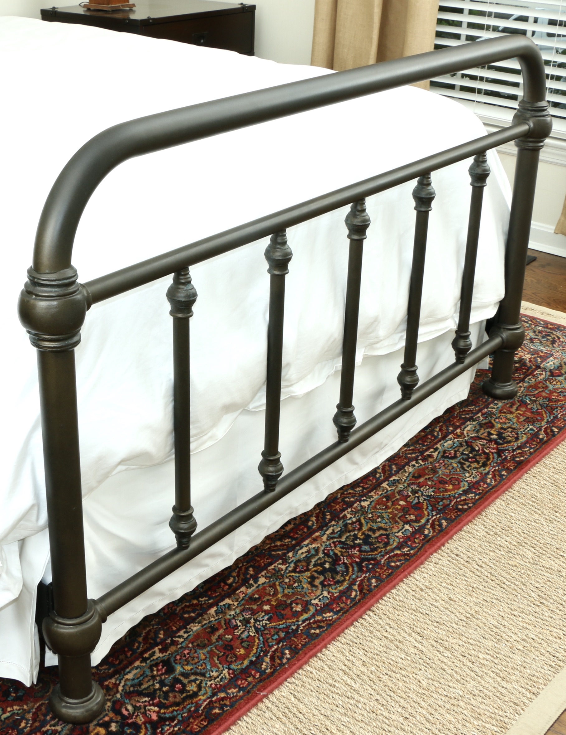 Pottery Barn "Coleman" Queen Size Metal Bed Frame with Patinated Bronze Finish