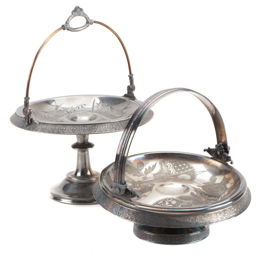 Rogers & Bro. Silver Plate Bride's Baskets