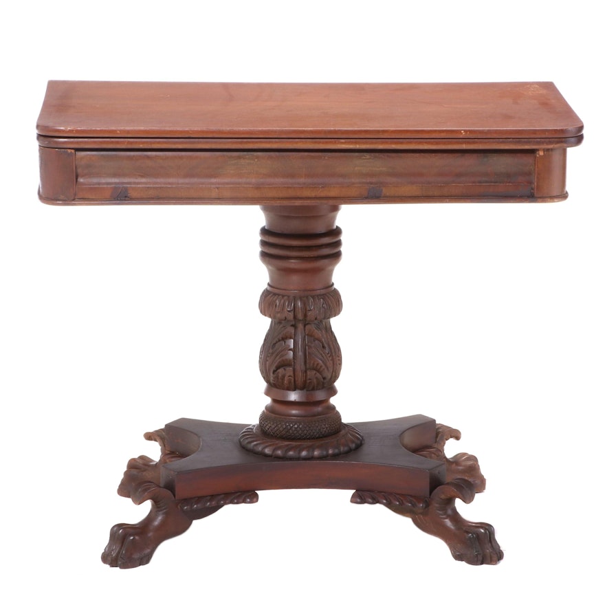 American Classical Mahogany Card Table, Mid-19th Century