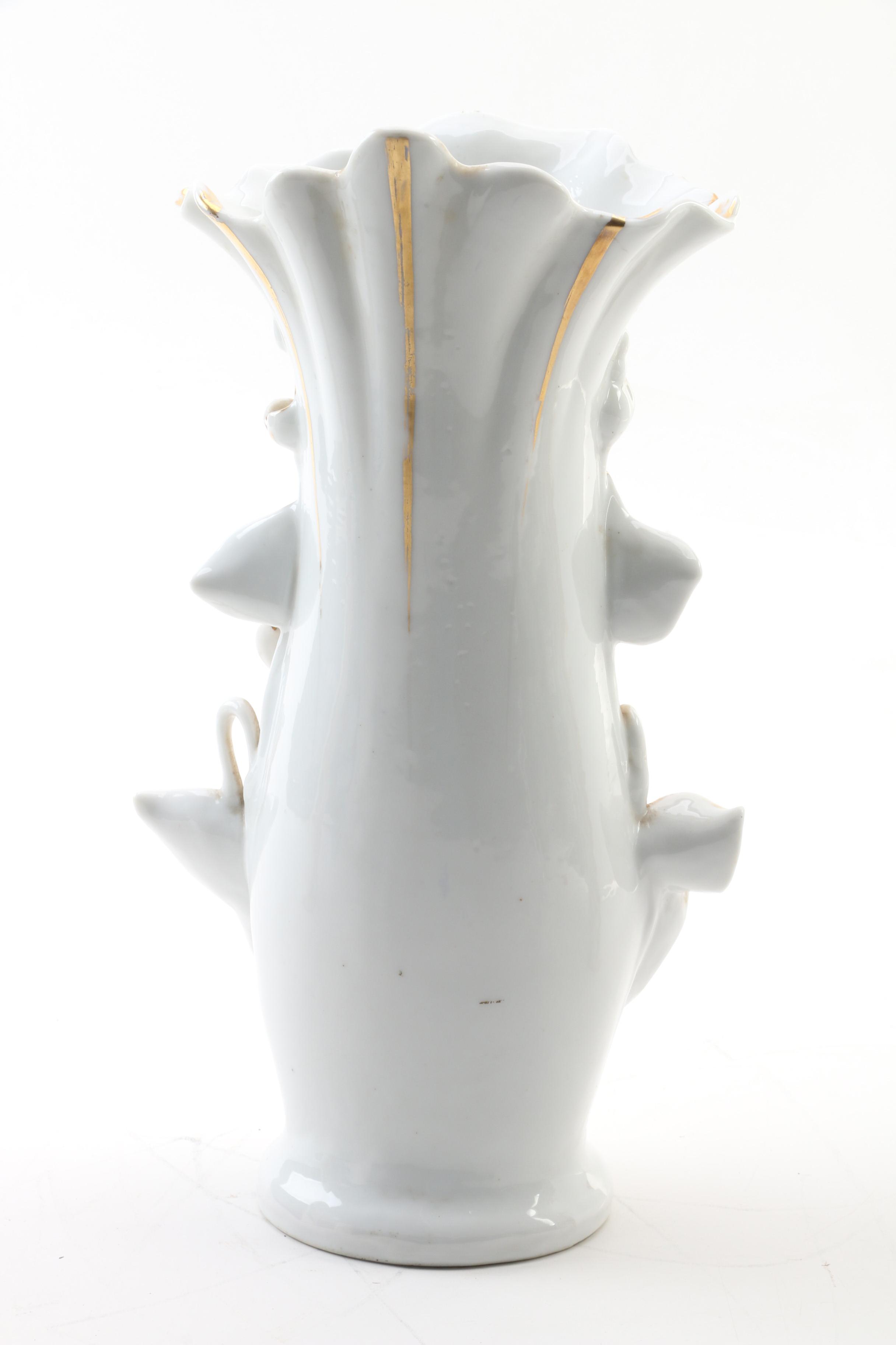 Old Pairs Porcelain Gilt Vases, Early to Mid 19th Century