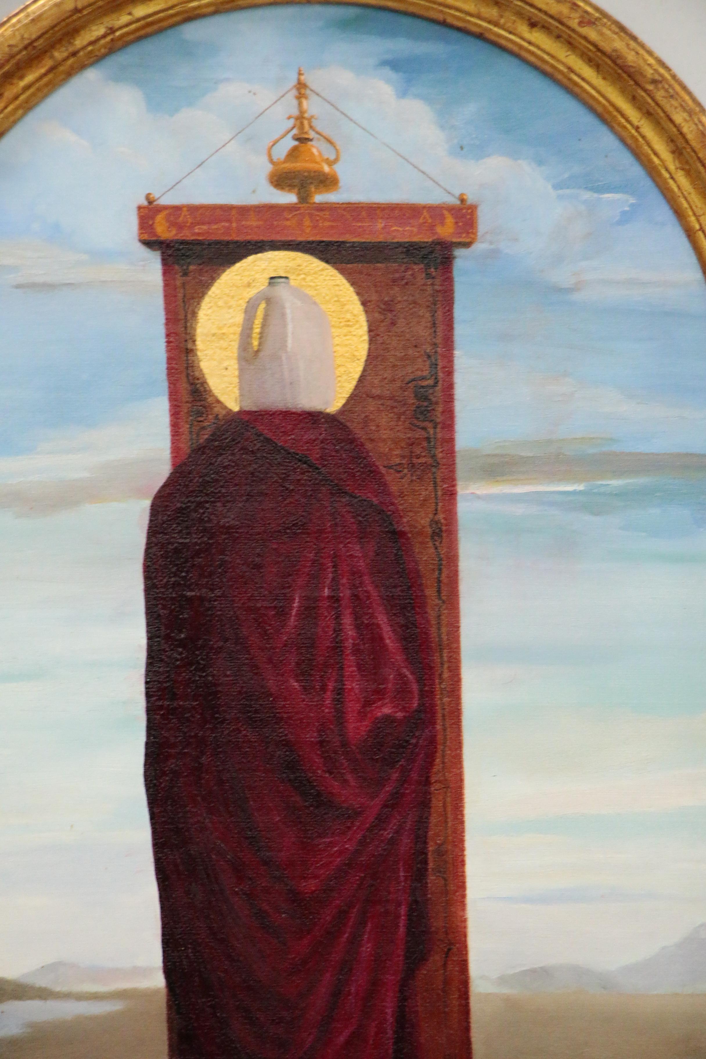 Clifford W. Lamoree Surrealist Oil Painting "Madonna of the Plastic Milk Bottle"