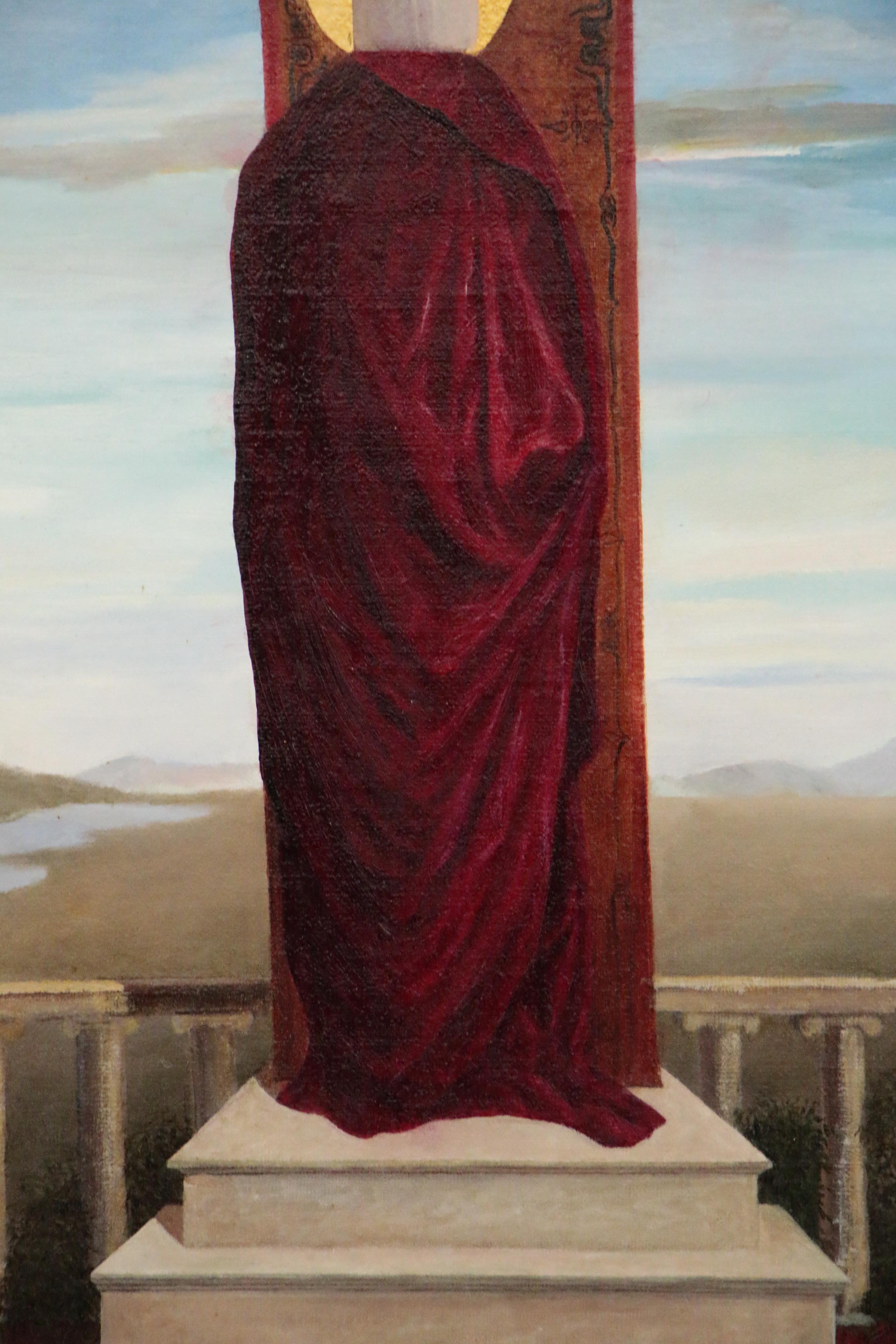 Clifford W. Lamoree Surrealist Oil Painting "Madonna of the Plastic Milk Bottle"