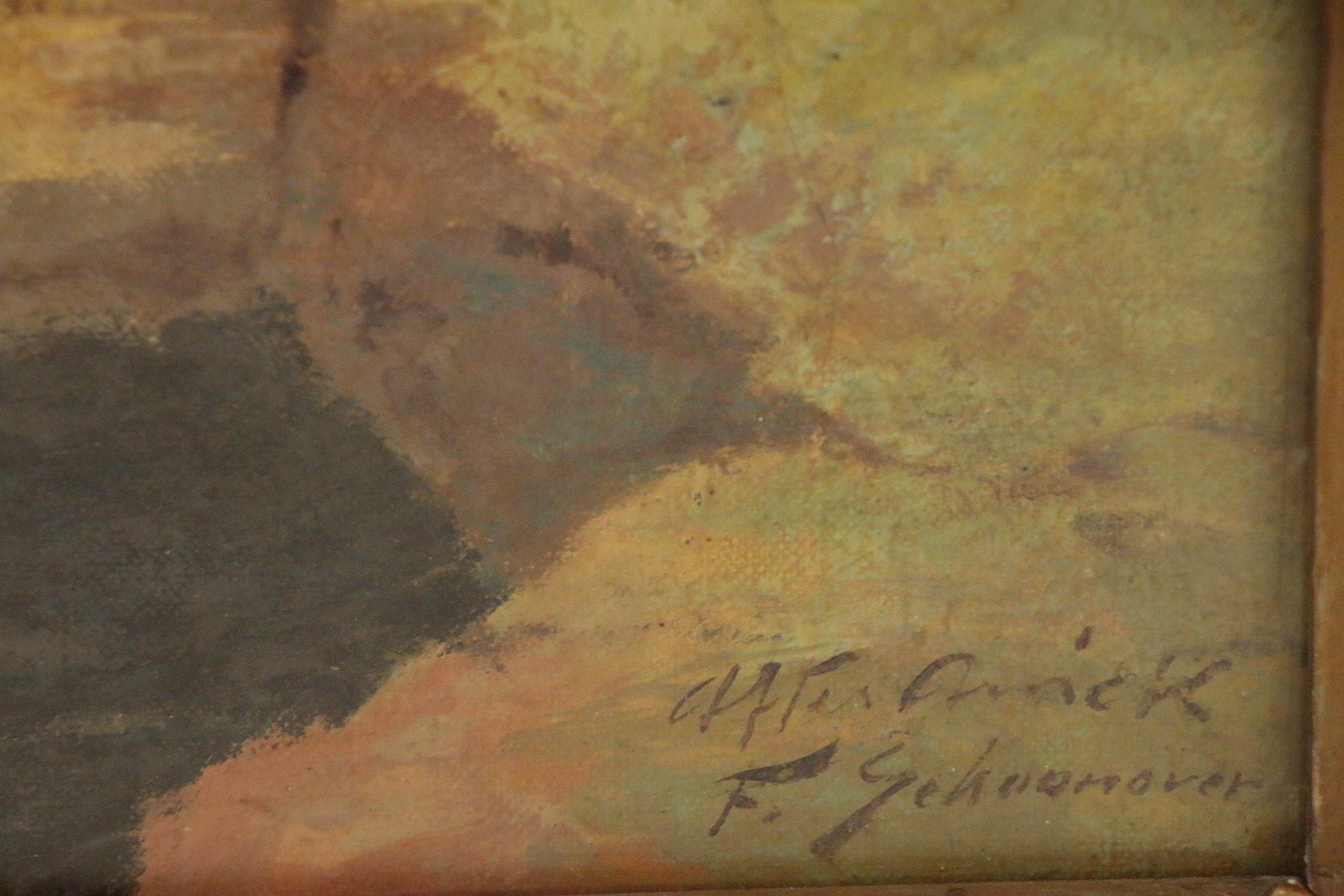 Oil Painting after Robert Wesley Amick "The Indian Scout", Mid-20th Century