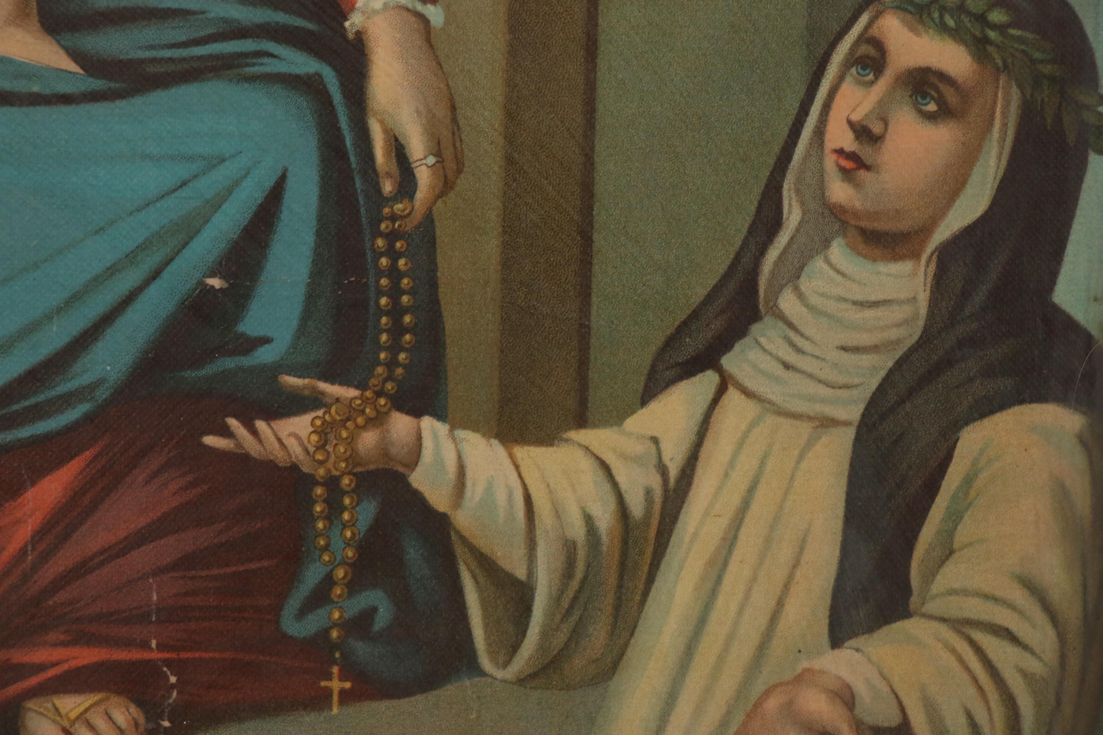 Chromolithograph "Our Lady of the Rosary of Pompei", Early 20th Century