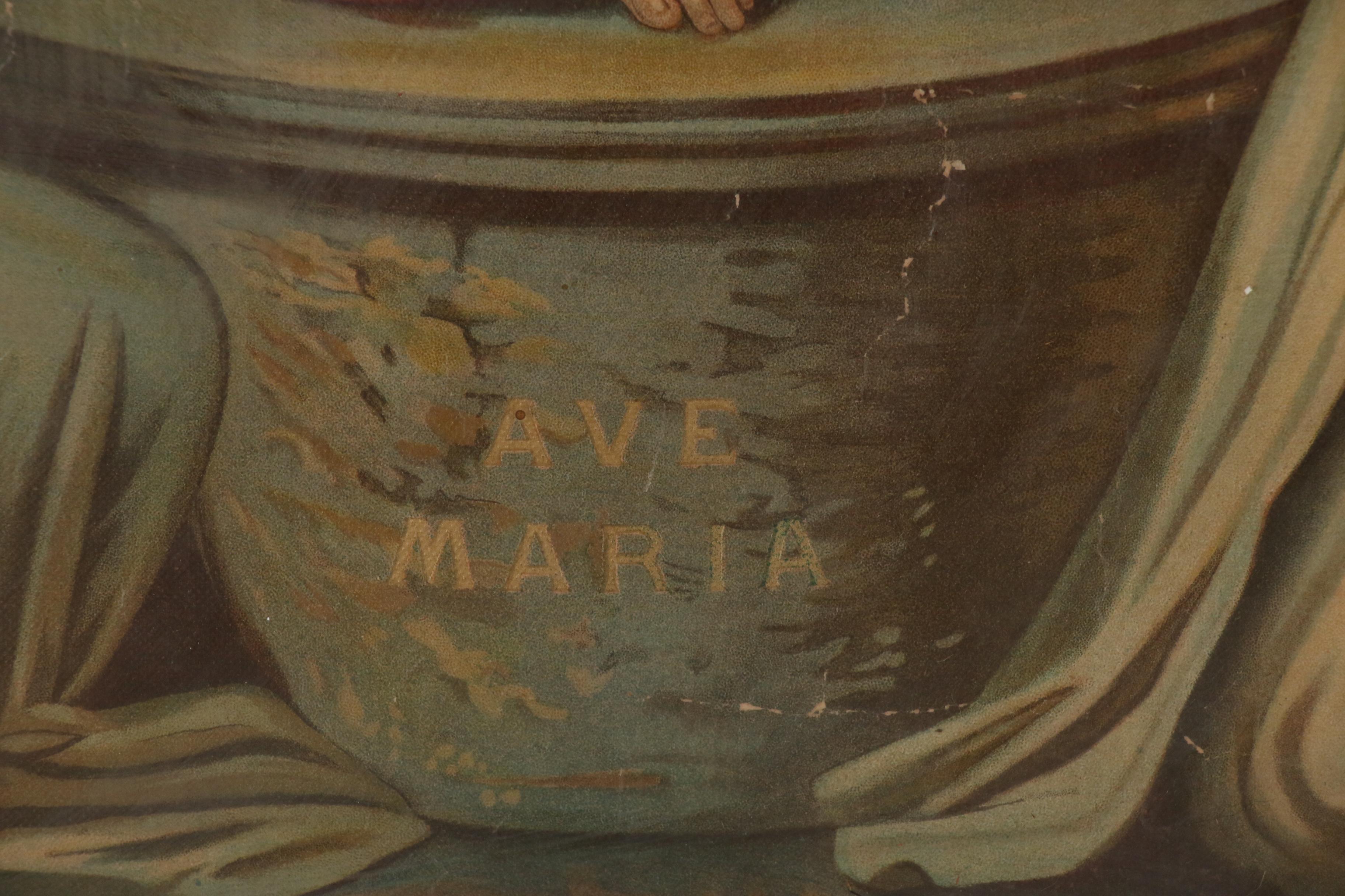 Chromolithograph "Our Lady of the Rosary of Pompei", Early 20th Century