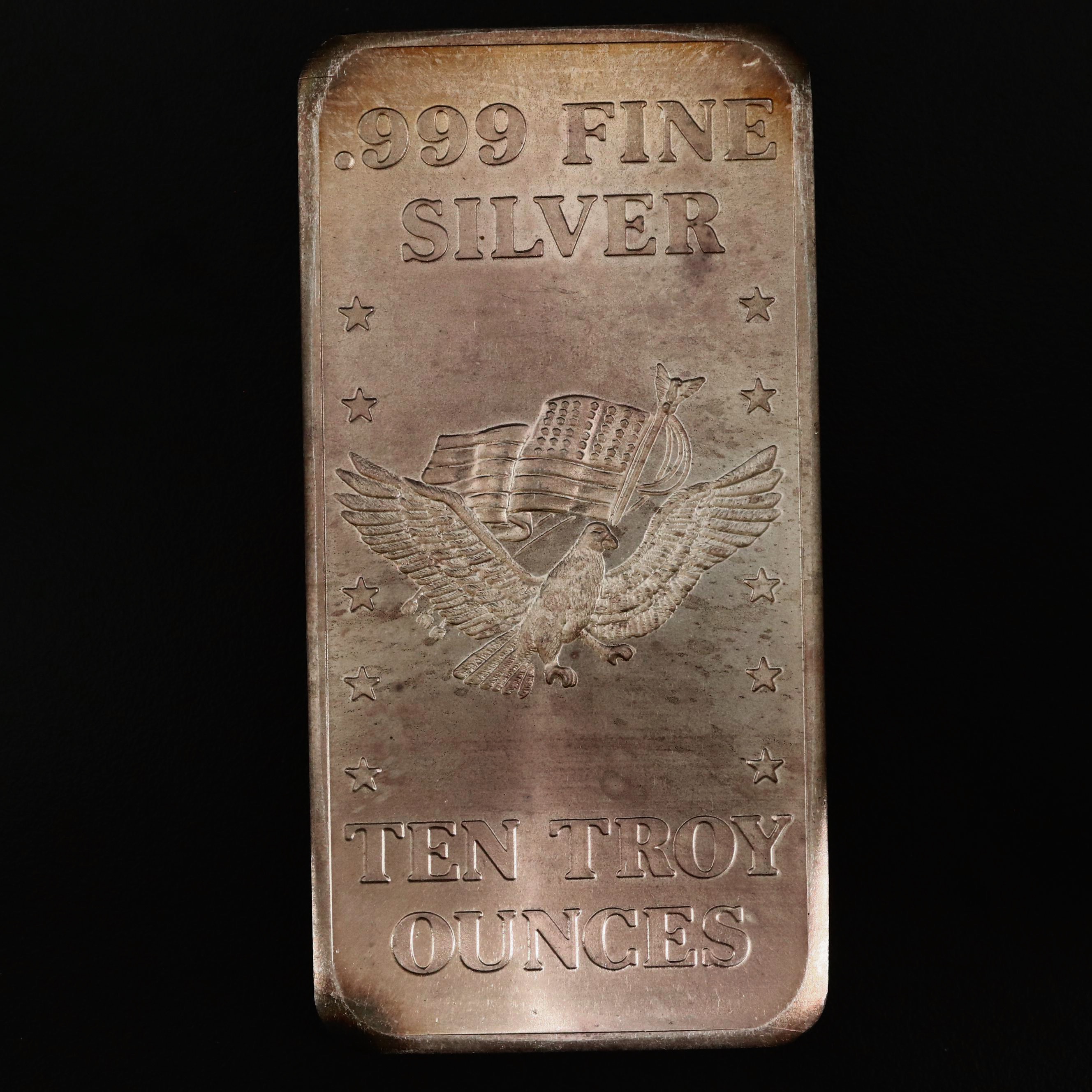 1981 Ten Troy Ounce .999 Fine Silver Ingot, U.S. Assay Office San Francisco