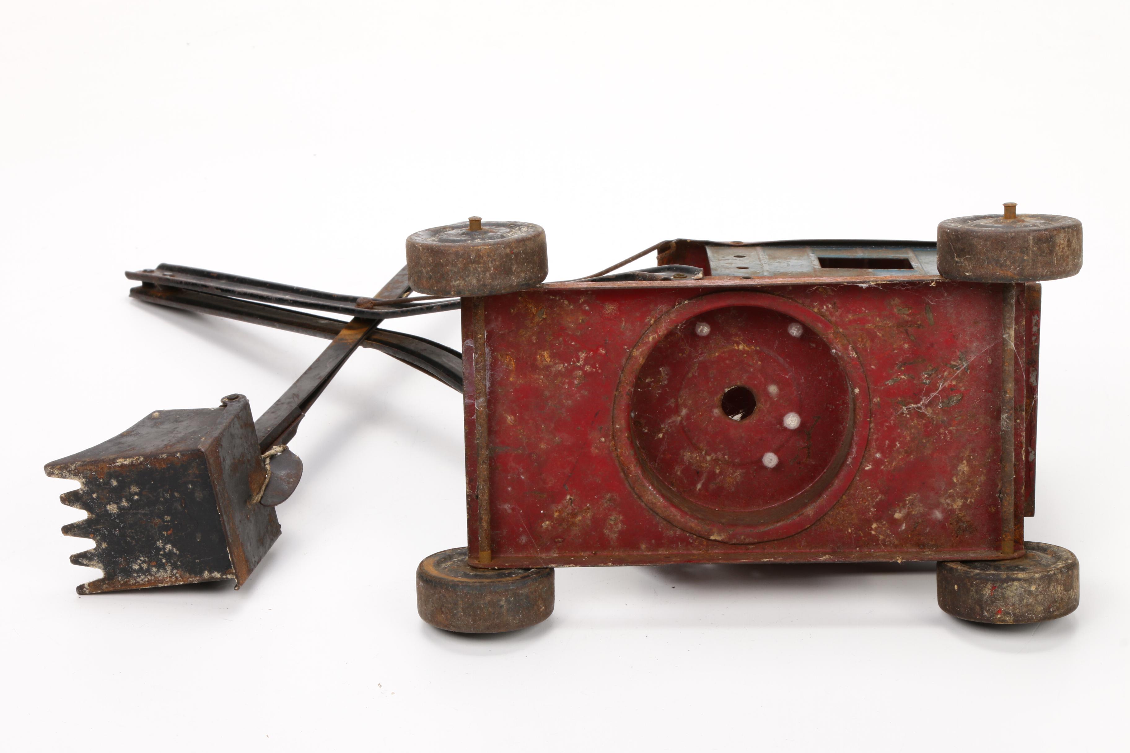 NY-Lint "Road Grader" and Structo "Excavator" Construction Toys, Vintage