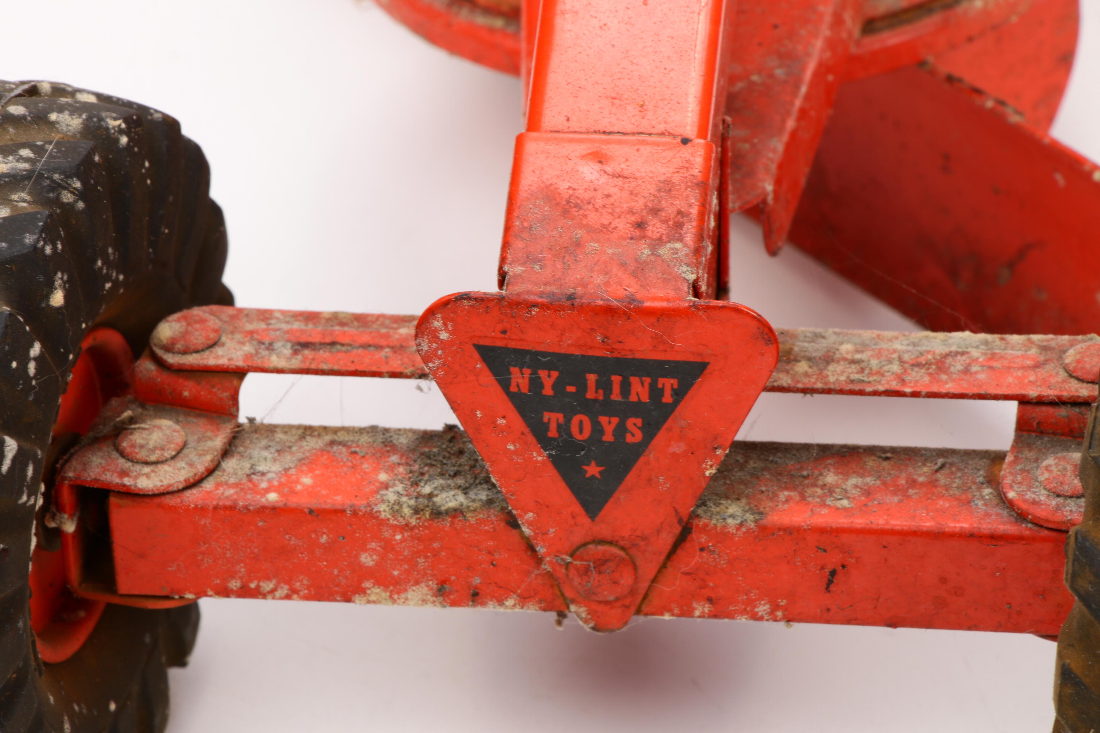 NY-Lint "Road Grader" and Structo "Excavator" Construction Toys, Vintage