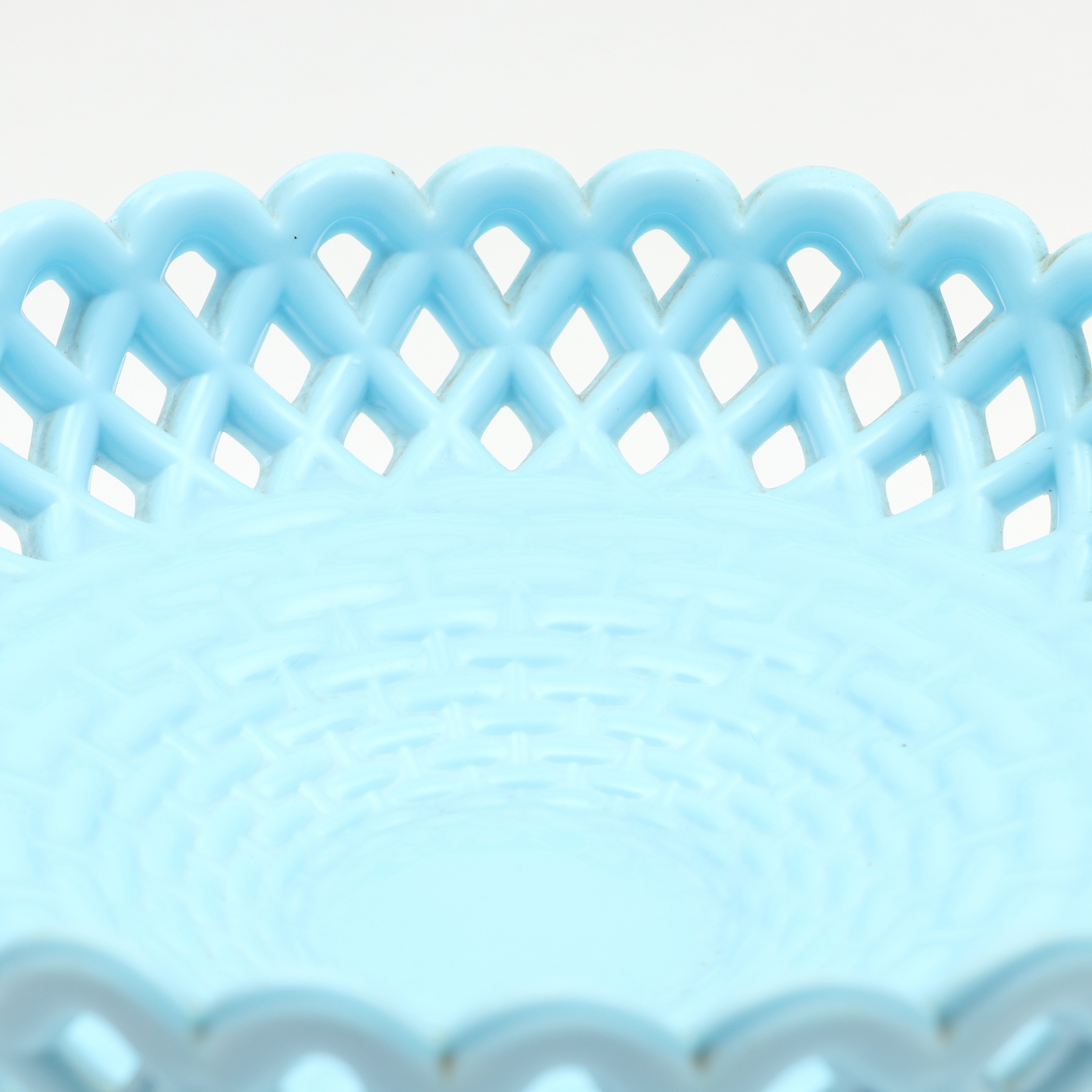 Challinor & Taylor Blue Milk Glass Pedestal Fruit Bowl, Early 20th Century