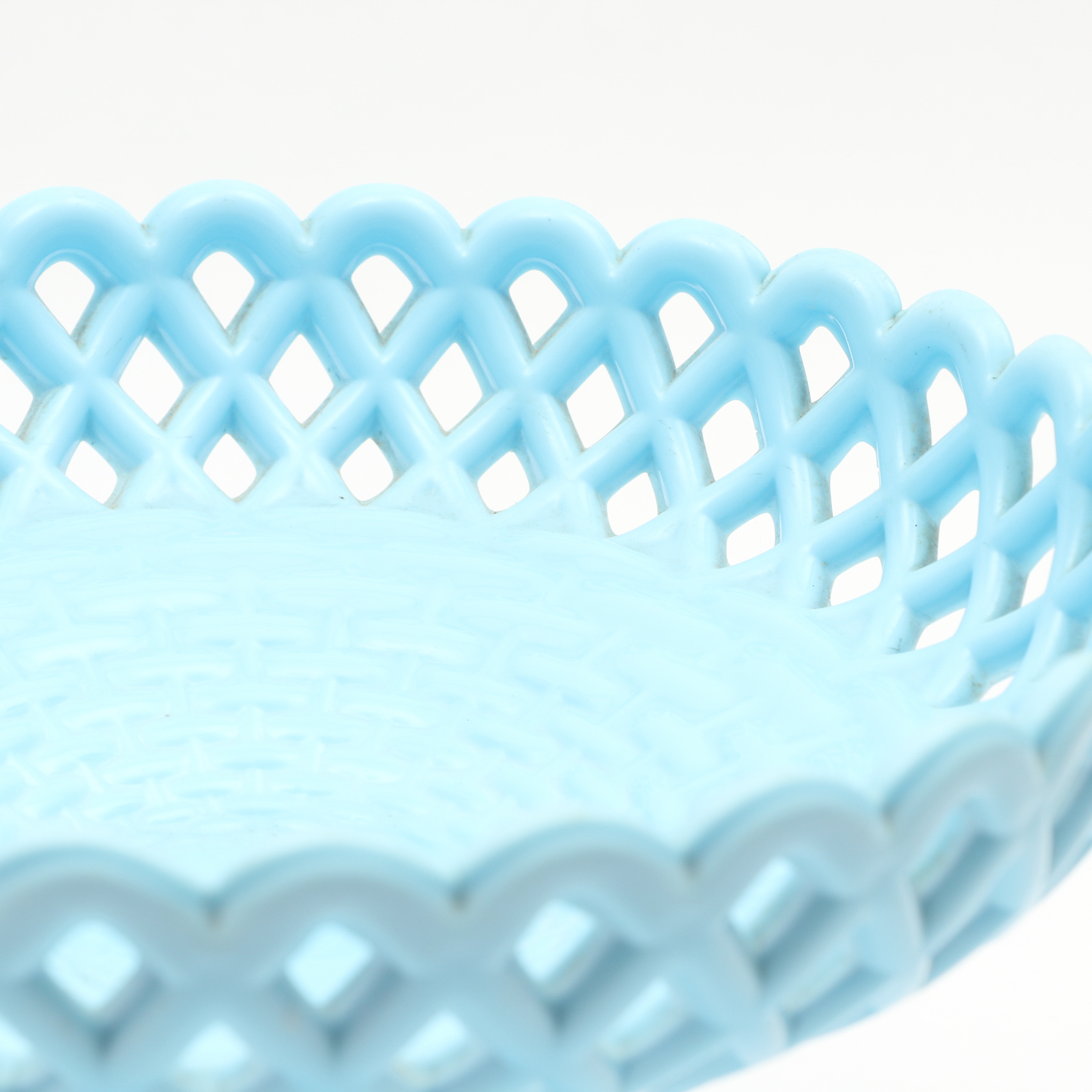 Challinor & Taylor Blue Milk Glass Pedestal Fruit Bowl, Early 20th Century