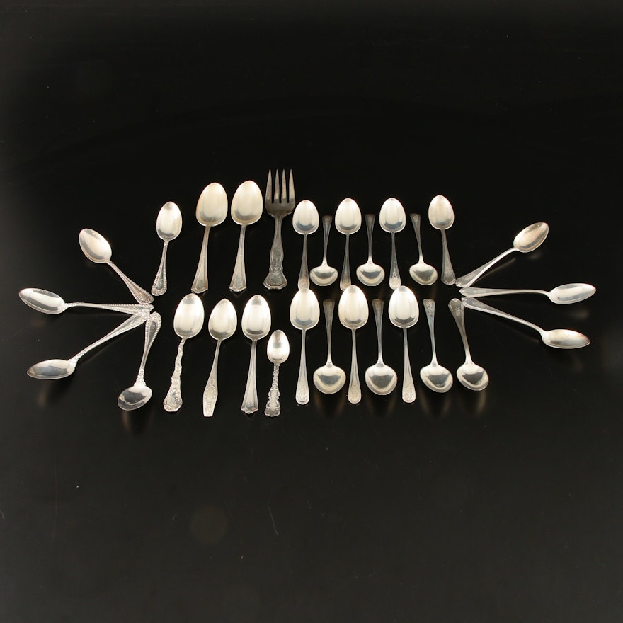 English Sterling Silver Spoons and Serveware, Circa 1900