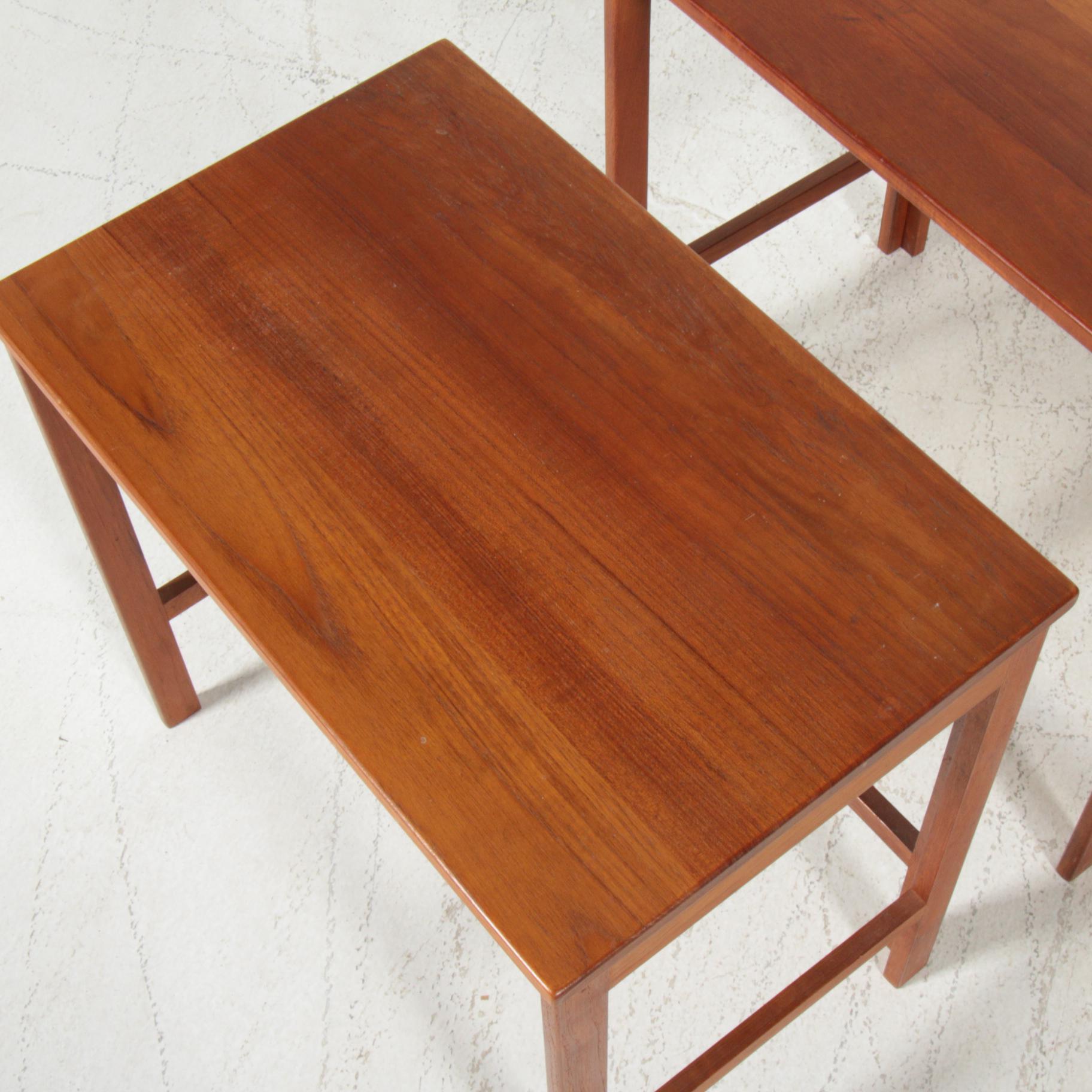 Peter Hvidt for France & Sons Danish Modern Teak Nesting Tables, Mid-20th C.