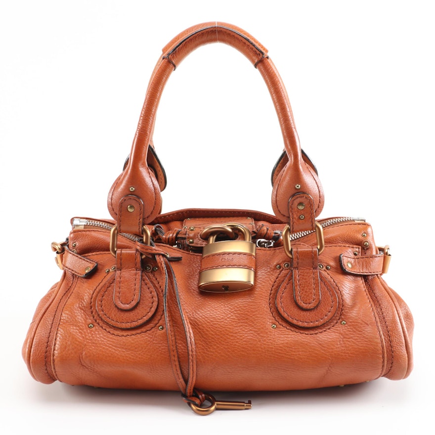 Chloé Paddington Satchel in Nutmeg Grained Leather