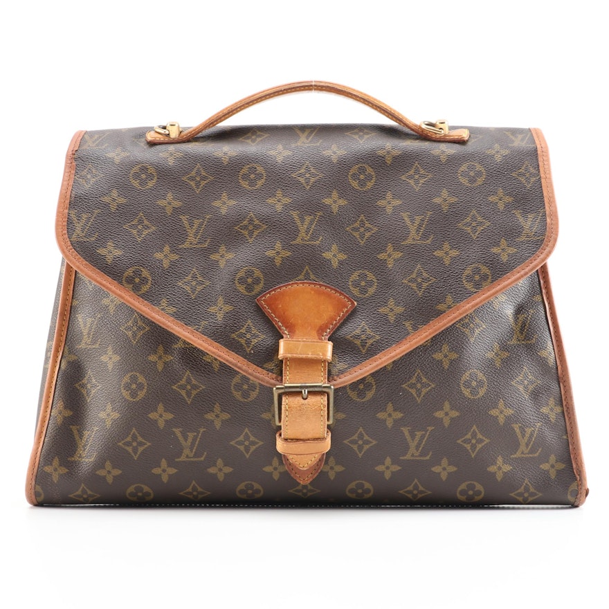 Refurbished Louis Vuitton Beverly Business Bag in Monogram Canvas and Leather