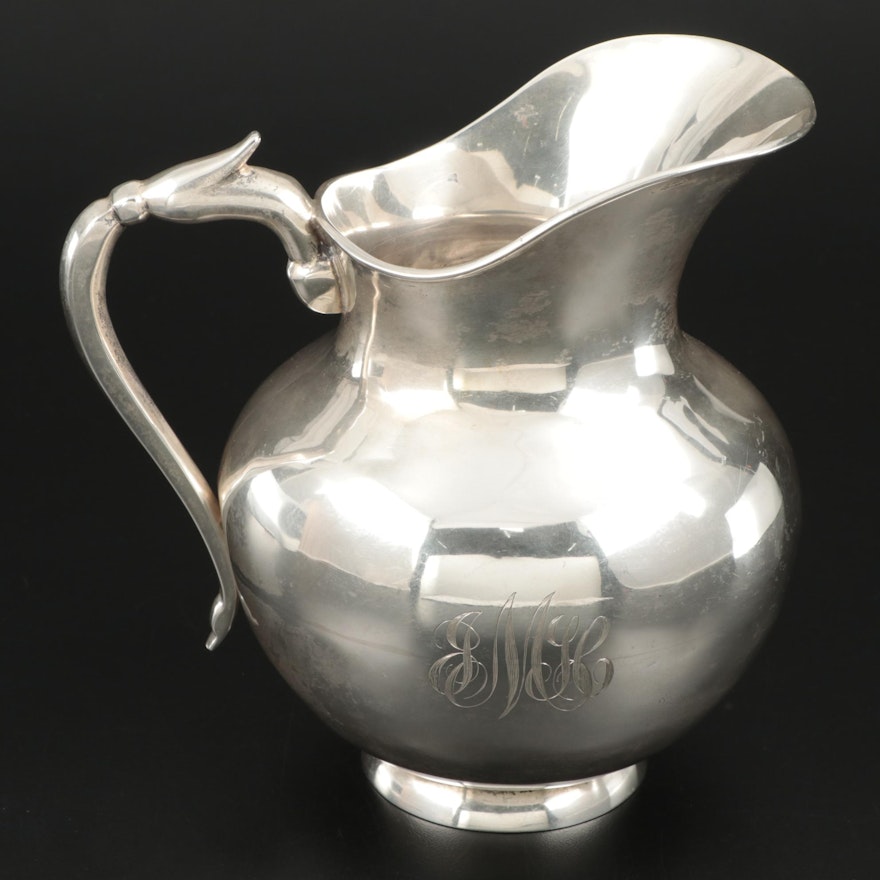 Sanborns Sterling Silver Water Pitcher, Mid to Late 20th Century