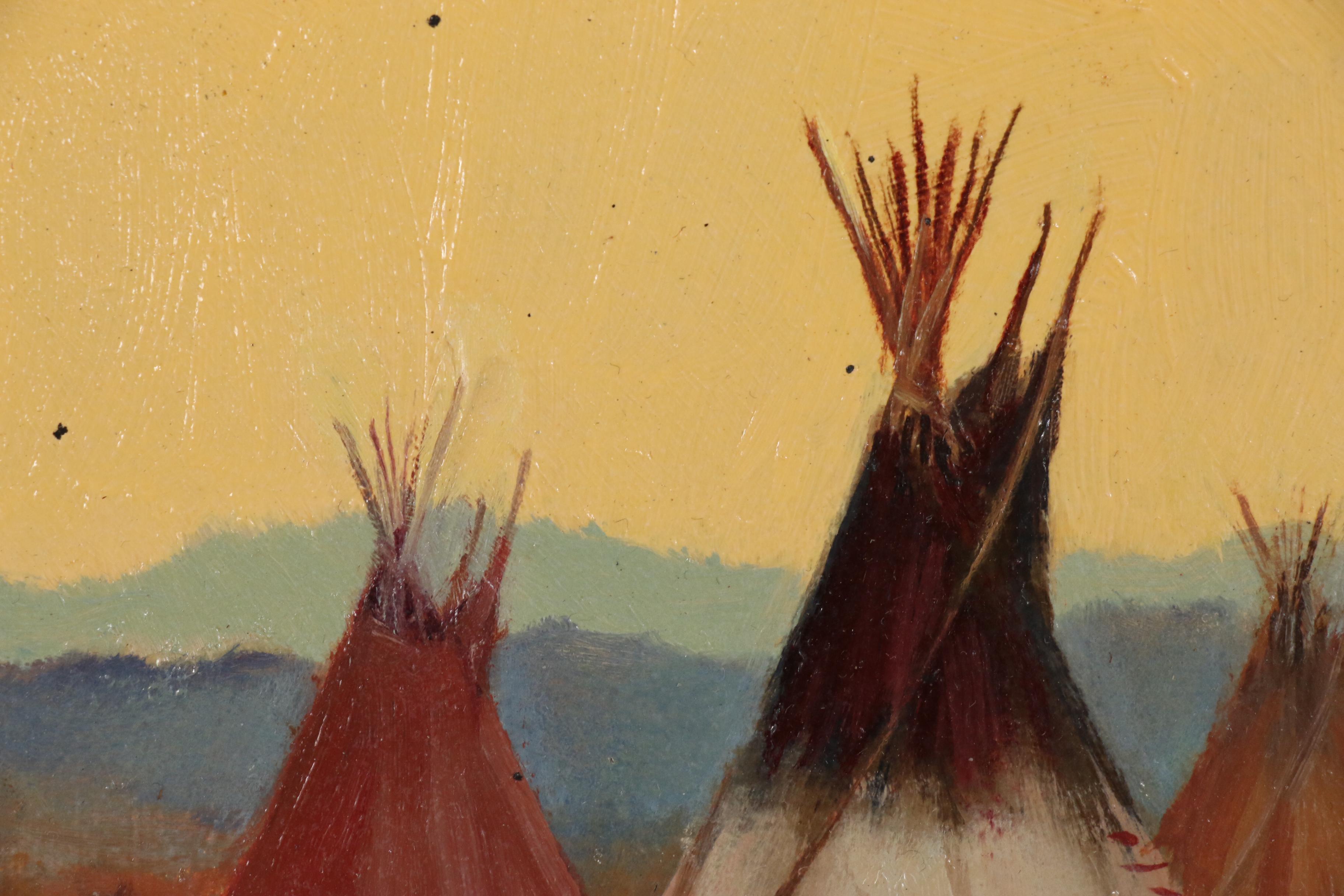 Robert Wagoner Oil Painting "Tipis and Horses"