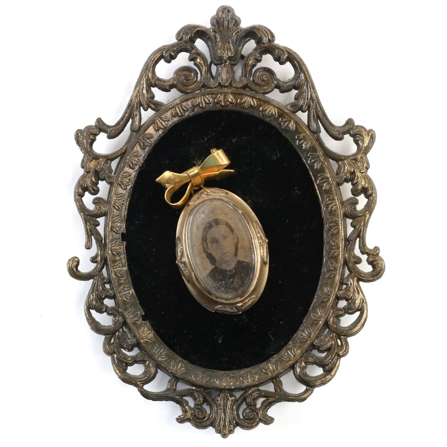 Tintype Portrait Photograph in Brooch