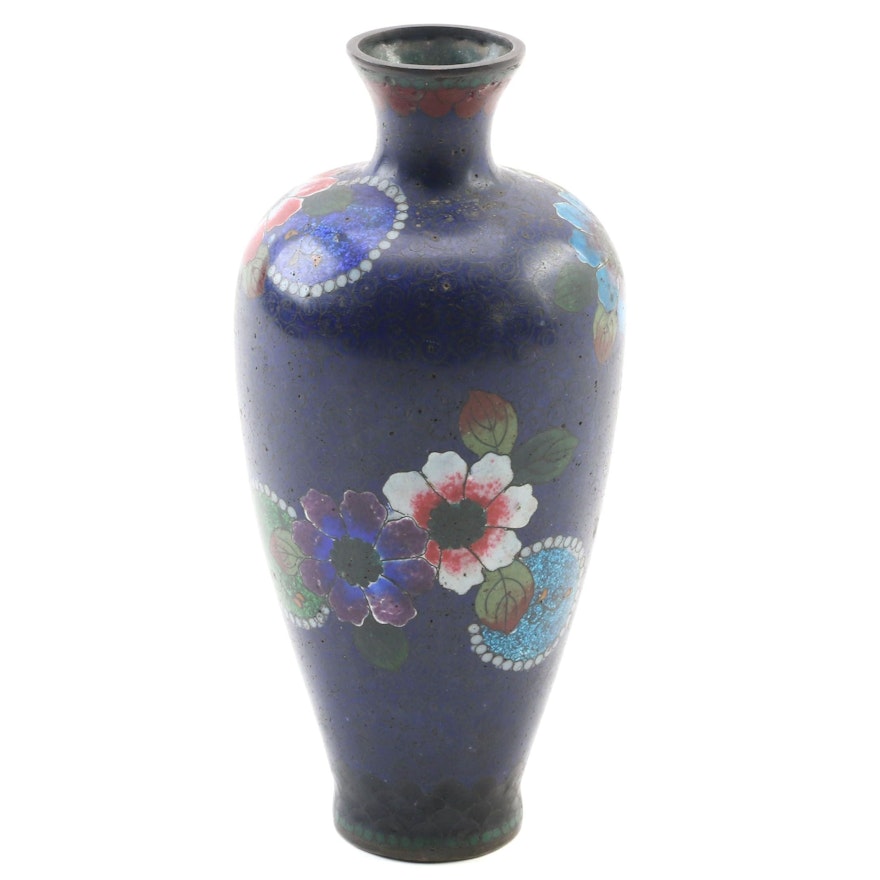 Japanese Aventurine Cloisonné Enamel Vase, Early 20th Century