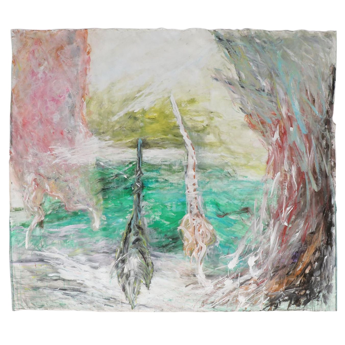 Esther Liu Large-Scale Abstract Expressionist Oil Painting, 1988