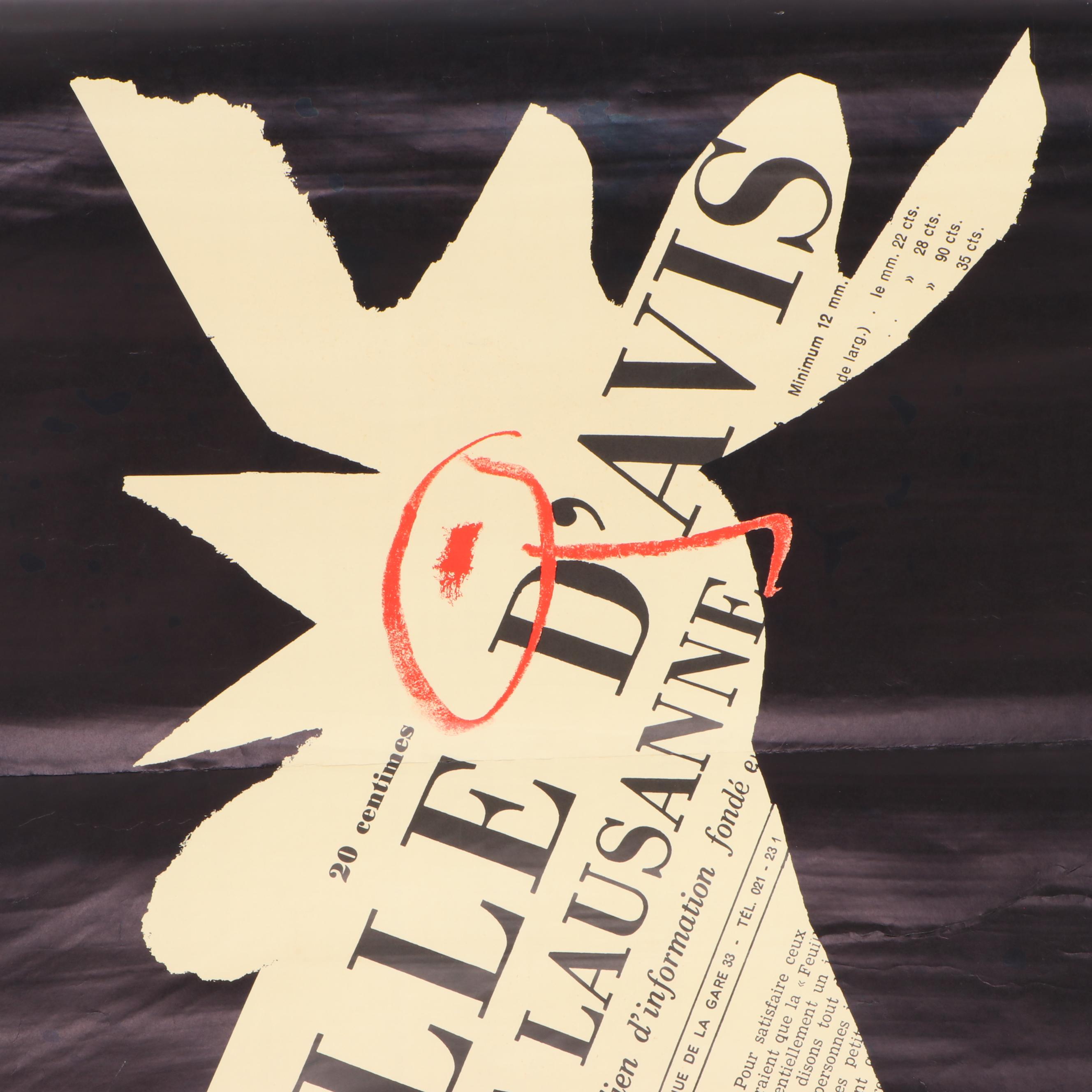 Vintage Poster after Herbert Leupin "Feuille D'Avis De Lausanne", 1958