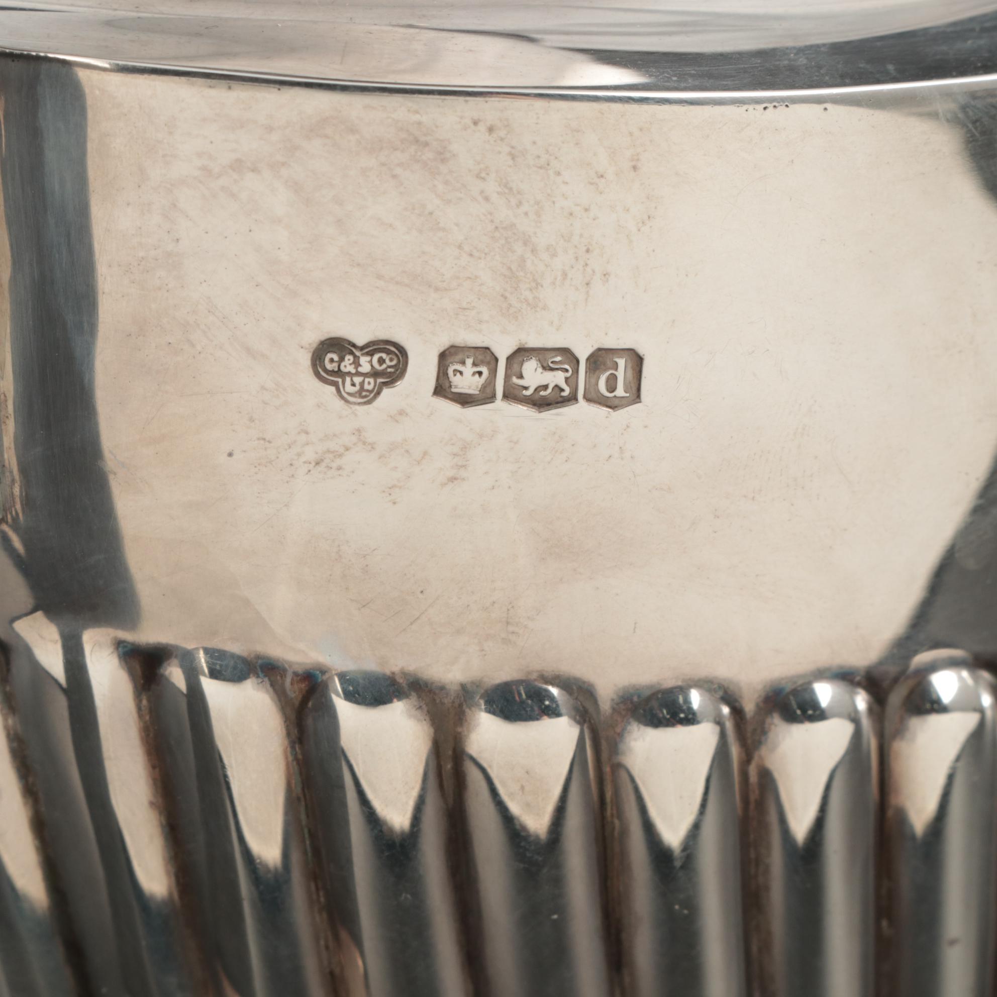 English Queen Anne Style Sterling Silver Tea Set, Late 19th/Early 20th Century