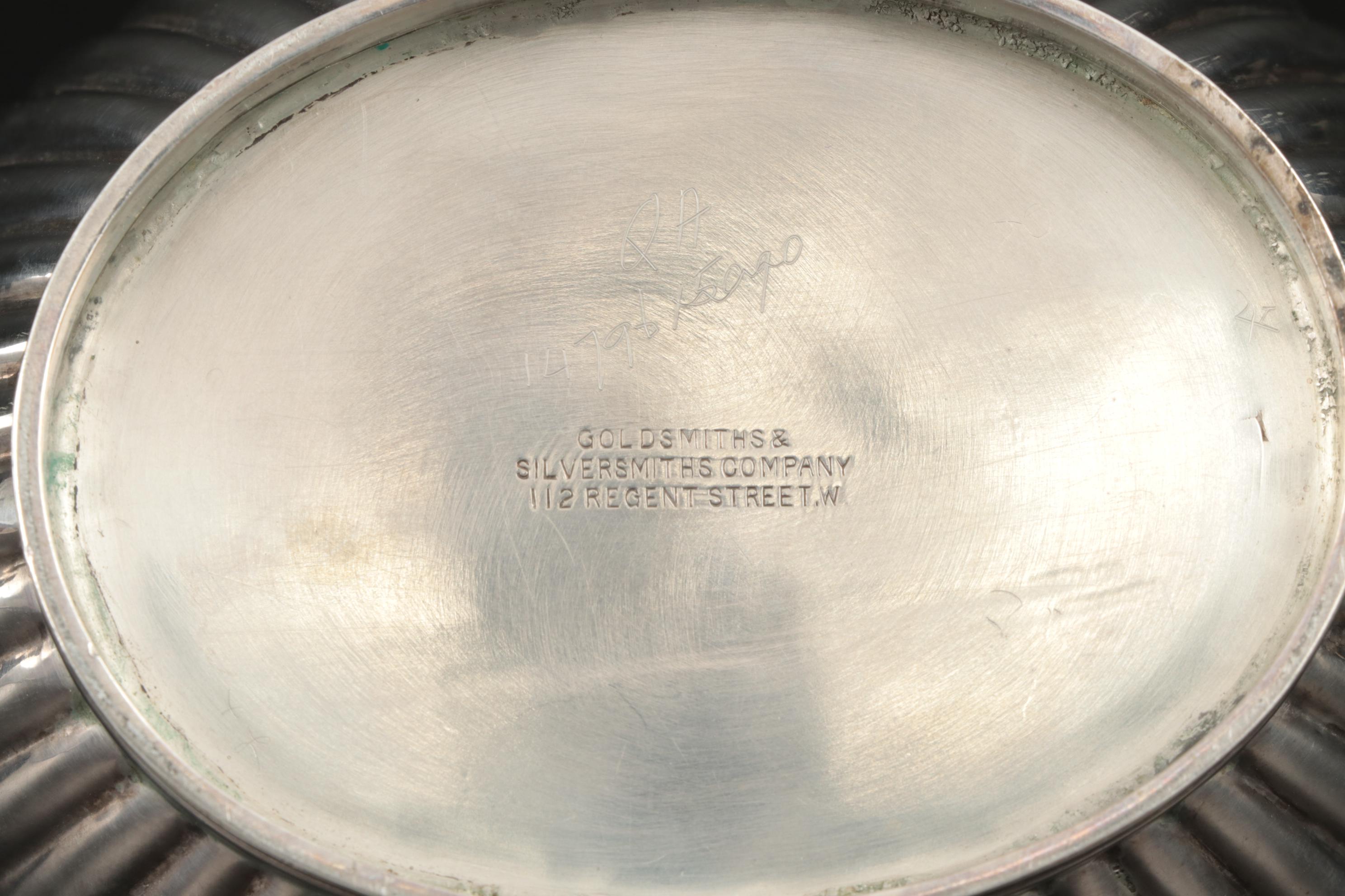 English Queen Anne Style Sterling Silver Tea Set, Late 19th/Early 20th Century