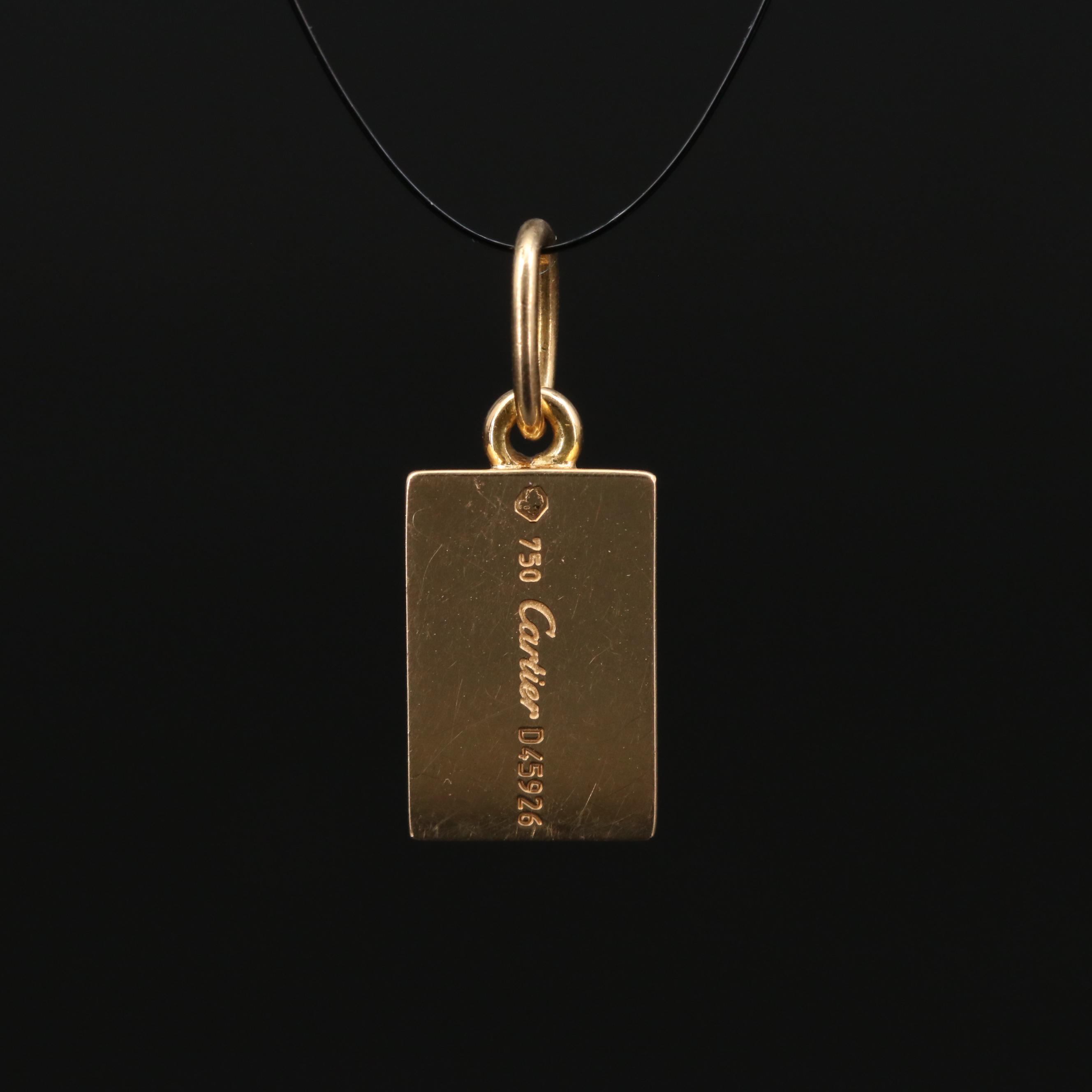 Cartier 18K Gold Ingot Pendant