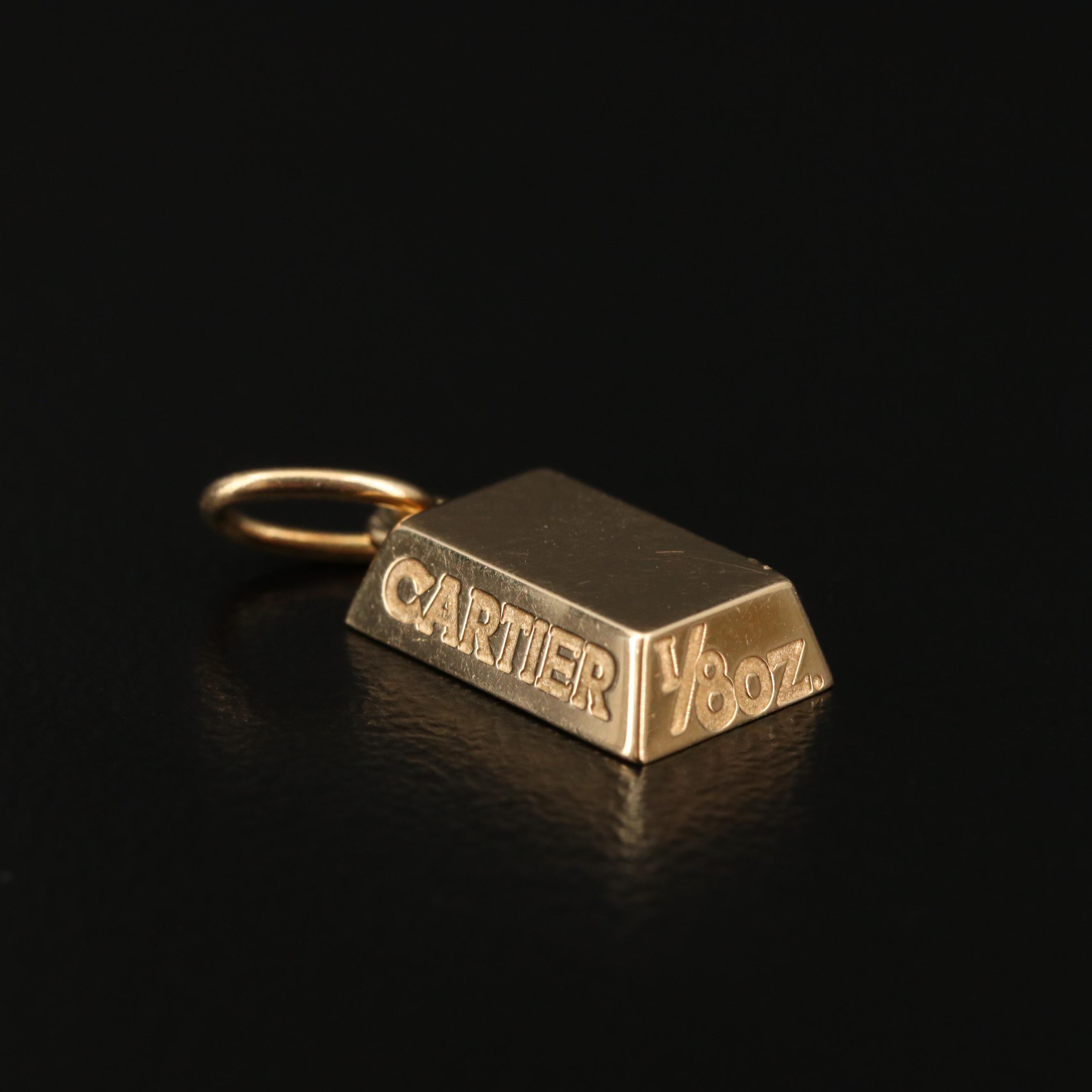 Cartier 18K Gold Ingot Pendant