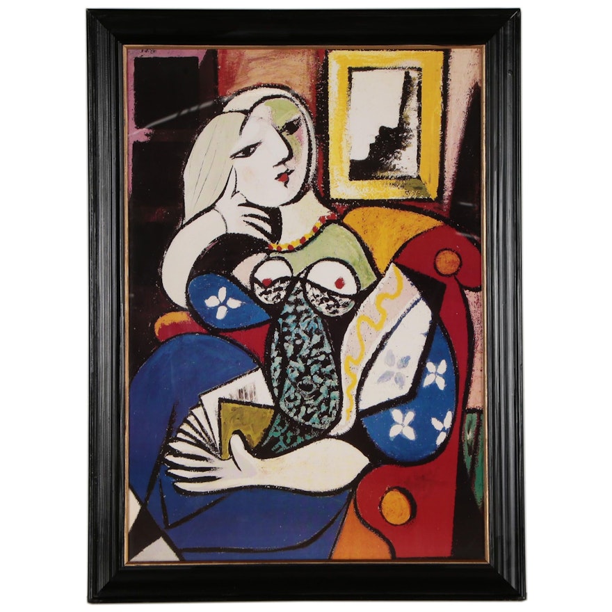 Offset Lithograph after Pablo Picasso "Femme avec un Livre", Late 20th Century