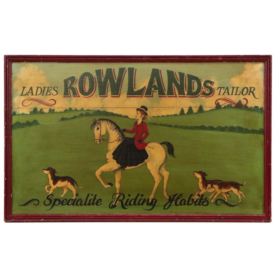 Oil Painting Advertisement "Rowland's Ladies Tailoring", Early 20th Century