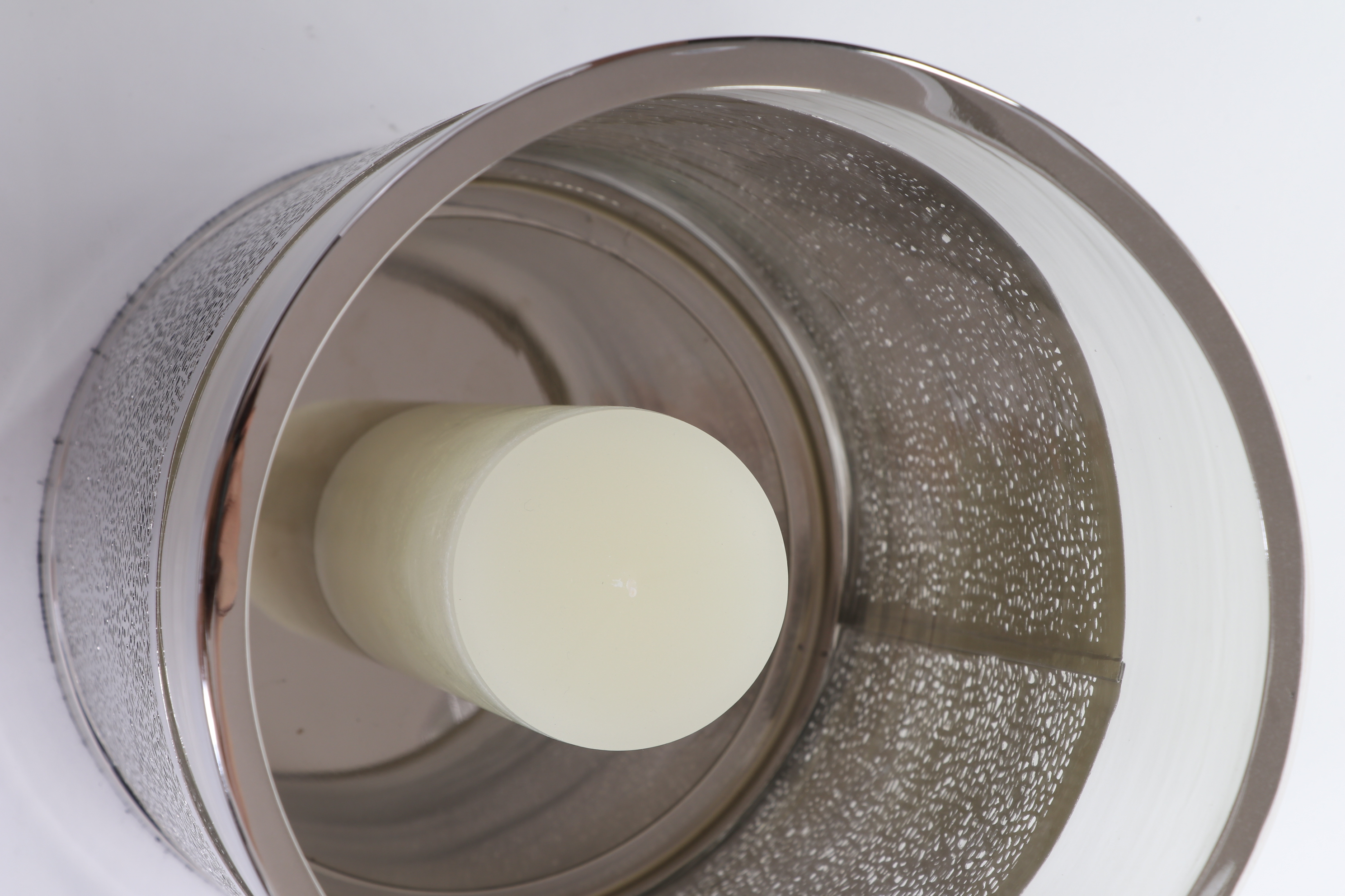 Arteriors Silver Tone Metal and Glass Lattice Candle Holders, Contemporary