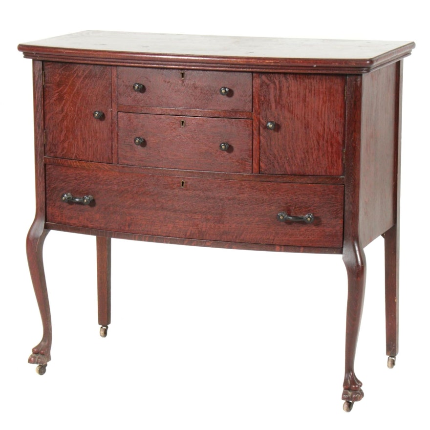 Mahogany Stained Oak Side Server, Early 20th Century