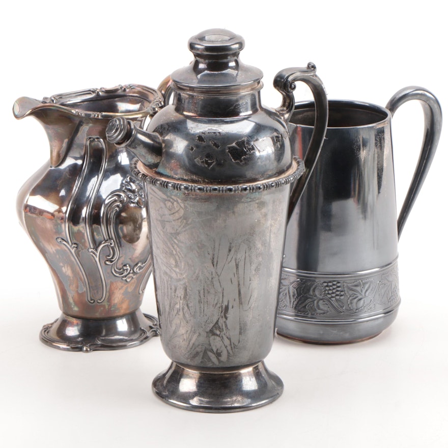 Gorham and Other Silver Plate Pitchers