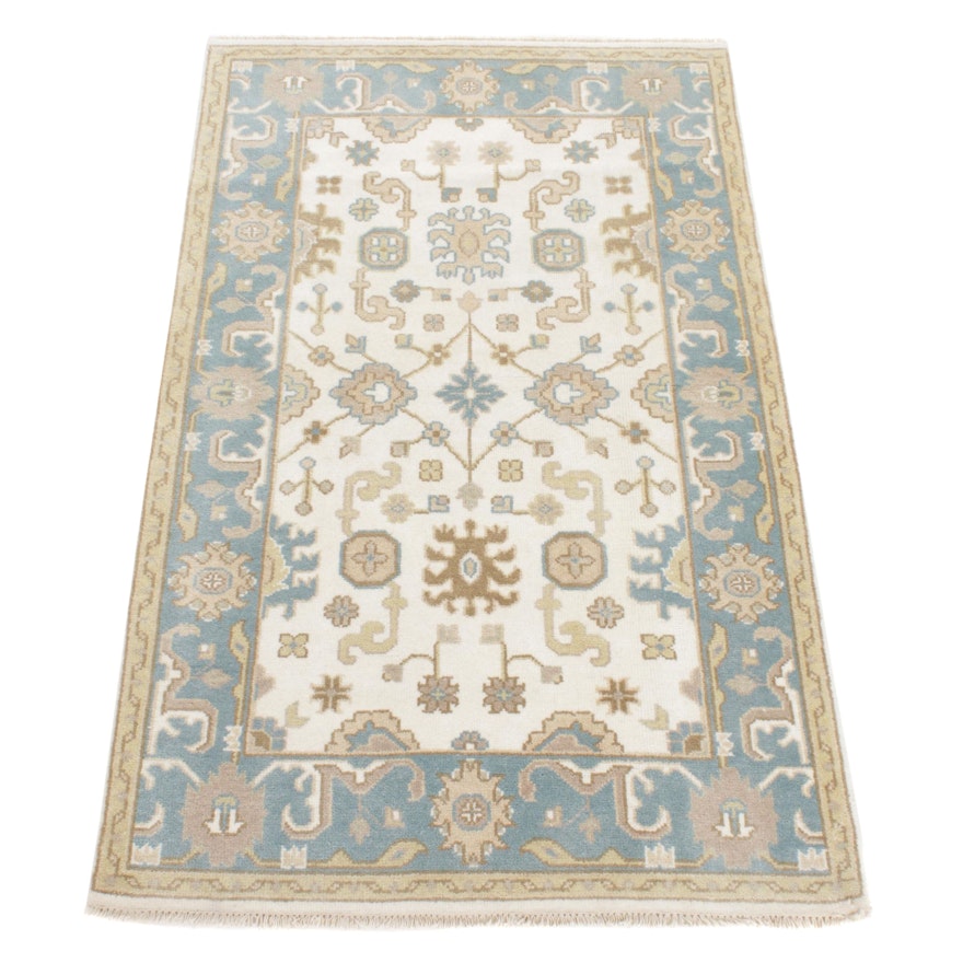 4'1 x 6'3 Hand-Knotted Indo Turkish Oushak Rug, 2010s