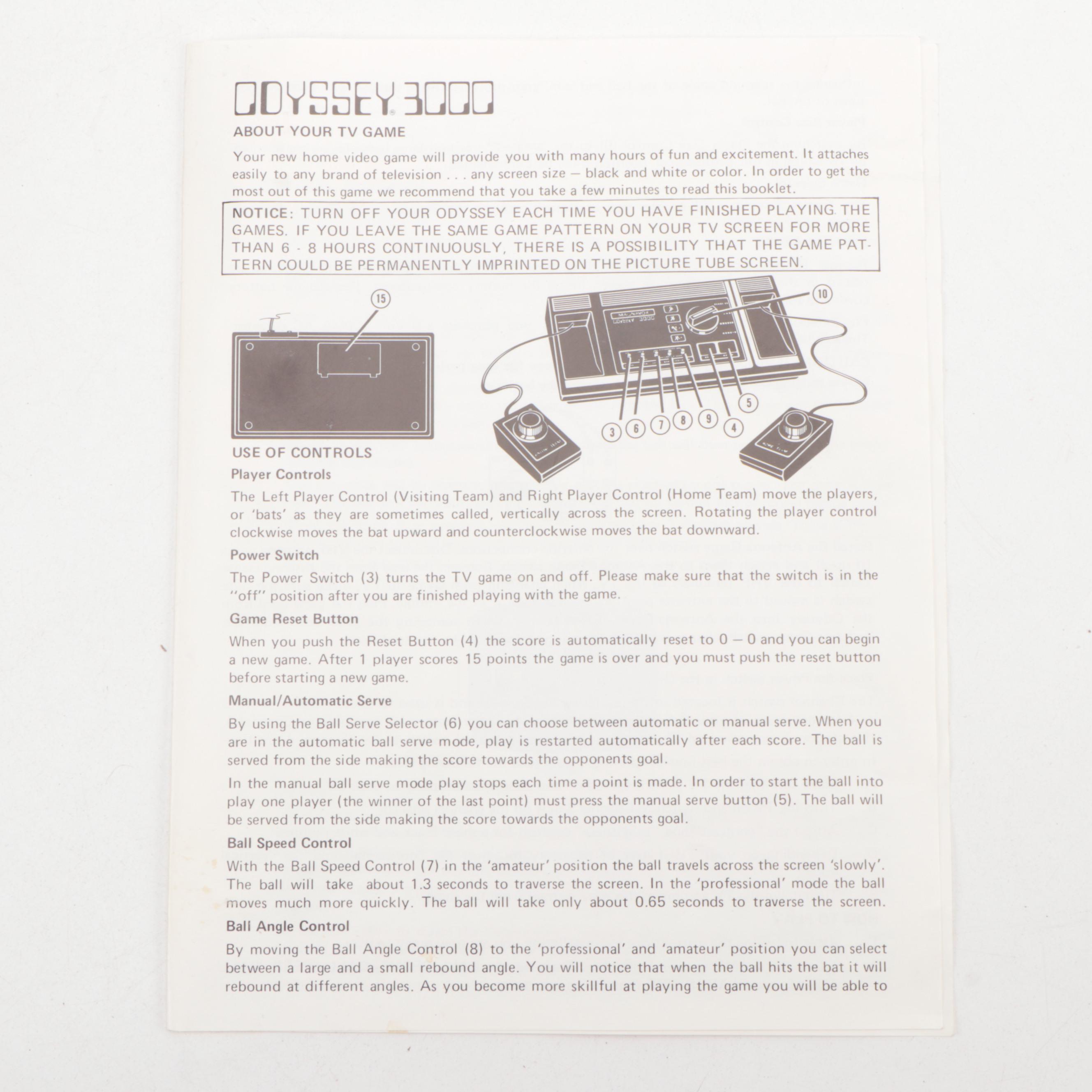 Magnavox Odyssey 3000 Video Box
