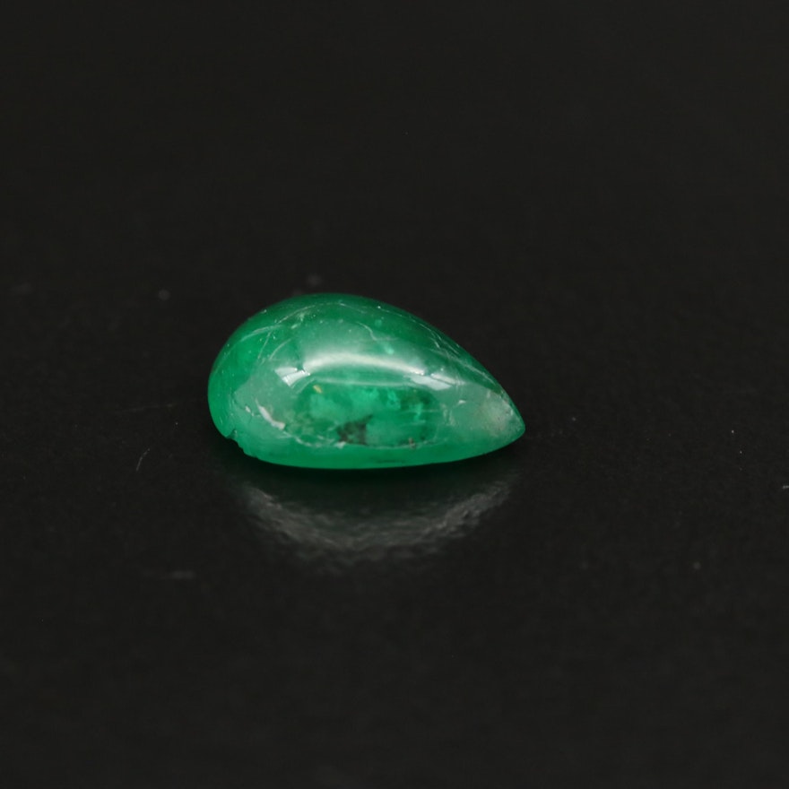 Loose 1.71 CT Pear Emerald Cabochon