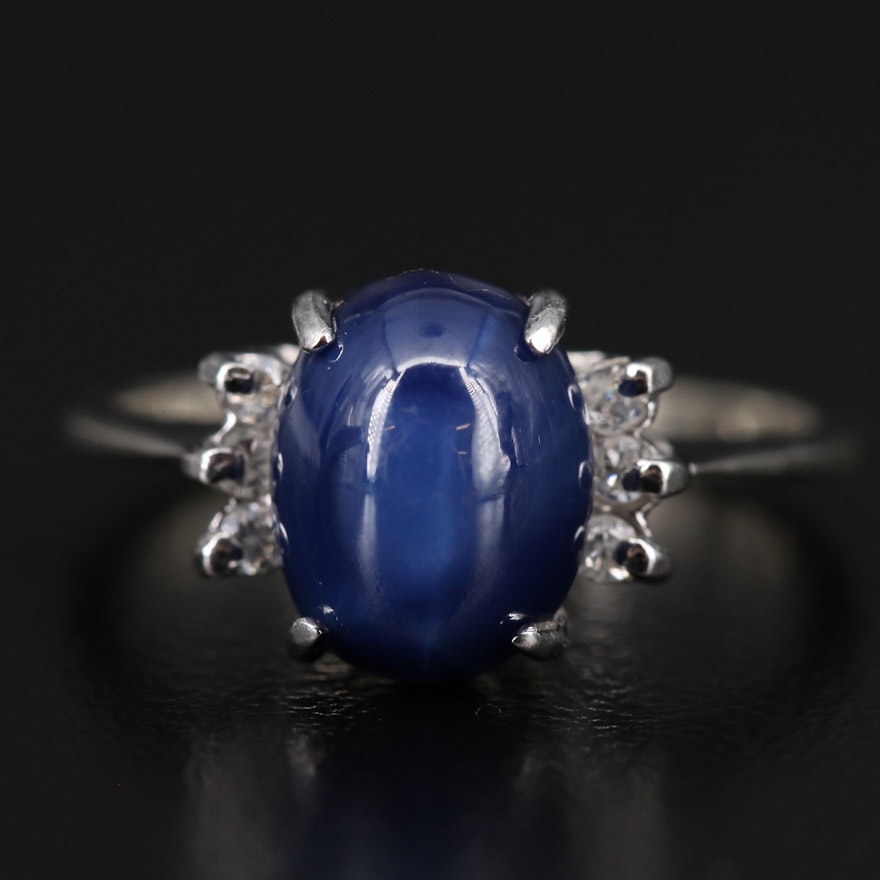 14K Star Sapphire and Diamond Ring