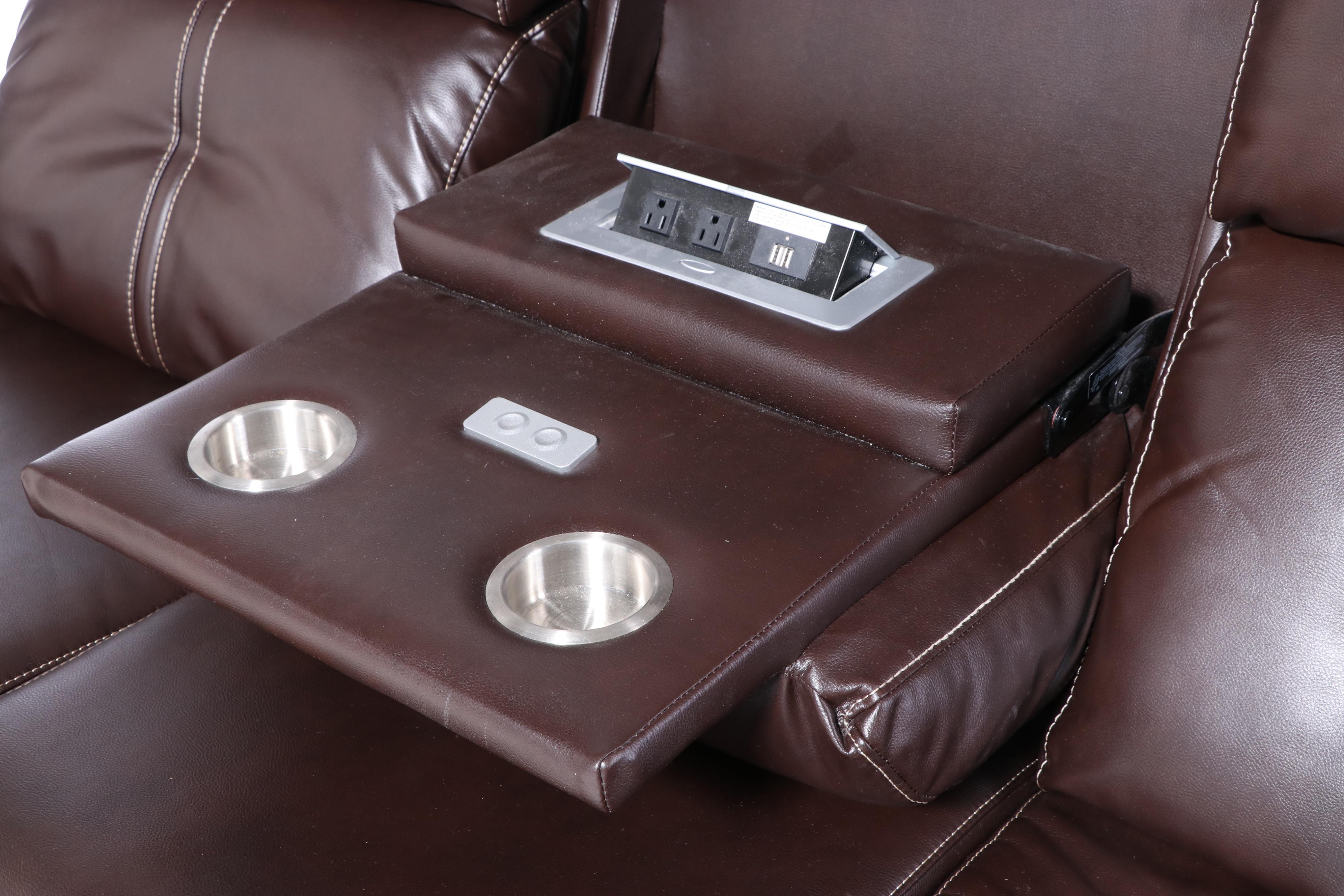 Havertys "Easy Street" Faux-Leather Dual Power-Reclining Sofa