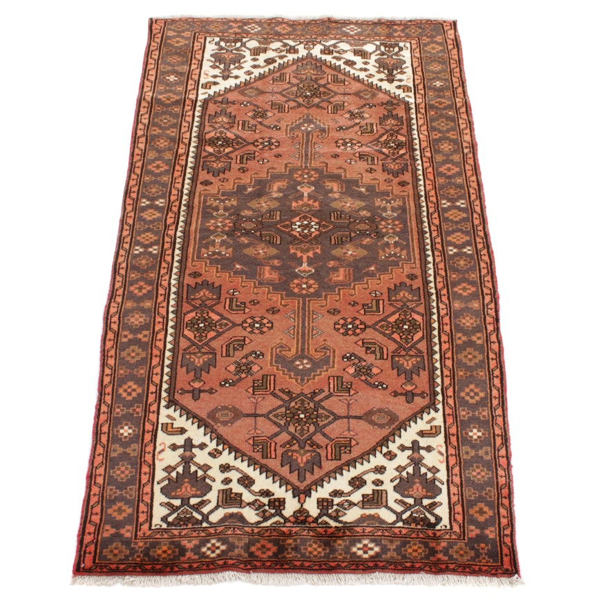 4'1 x 7'4 Hand-Knotted Persian Malayer Rug, 1980s